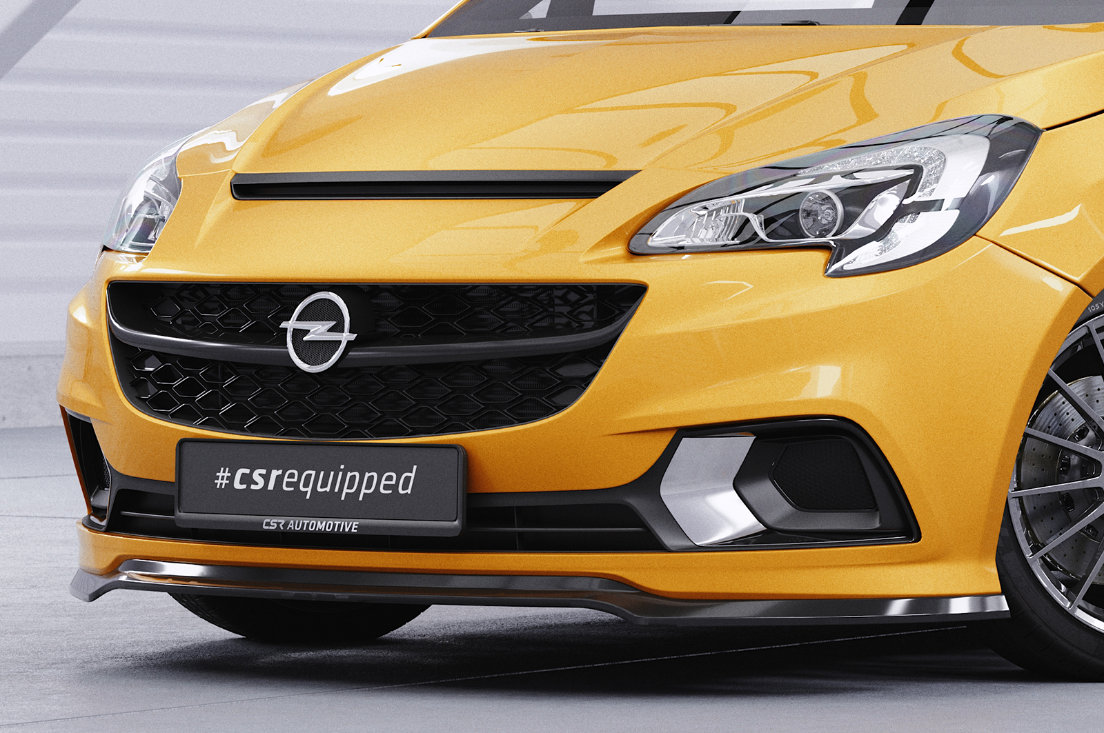 Lame de parechoc avant pour Opel Corsa E OPC / GSI (03/2015-06/2019) - Fabriqué en ABS (6 finitions au choix)