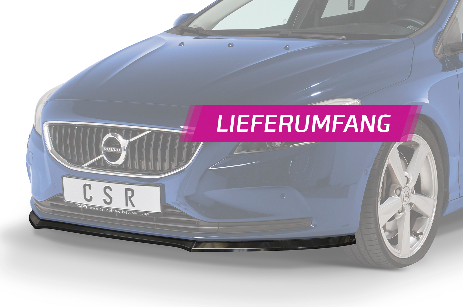 Lame de parechoc avant pour Volvo V40 toutes carrosseries (2012-2019) - Fabriqué en ABS (6 finitions au choix)