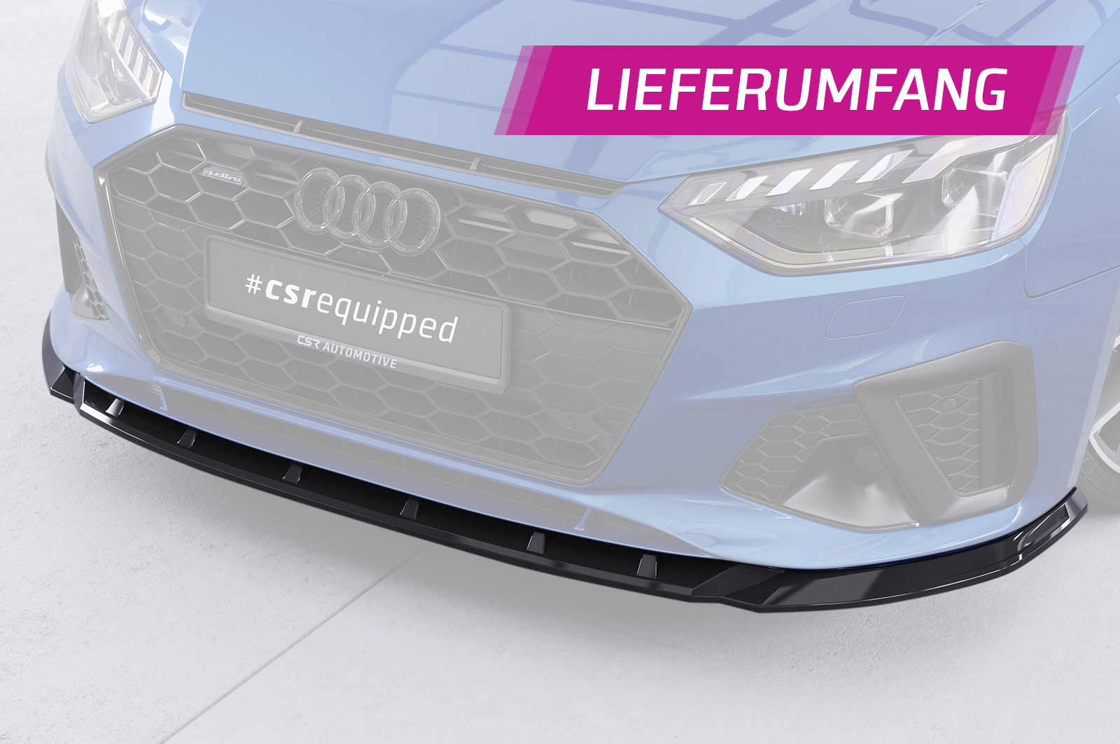 Lame de parechoc avant pour Audi A4 B9 (Typ 8W) / S4 B9 (Typ 8W) S-Line et S4 (facelift) (depuis 05/2019) - Fabriqué en ABS (6 finitions au choix)
