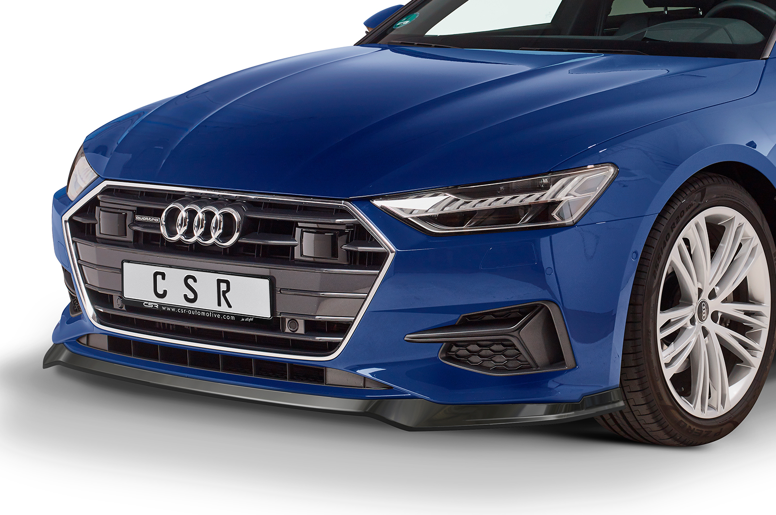 Lame de parechoc avant pour Audi A7 C8 (Typ 4K) toutes carrosseries (incl. facelift) (depuis 2018) - Fabriqué en ABS (6 finitions au choix)