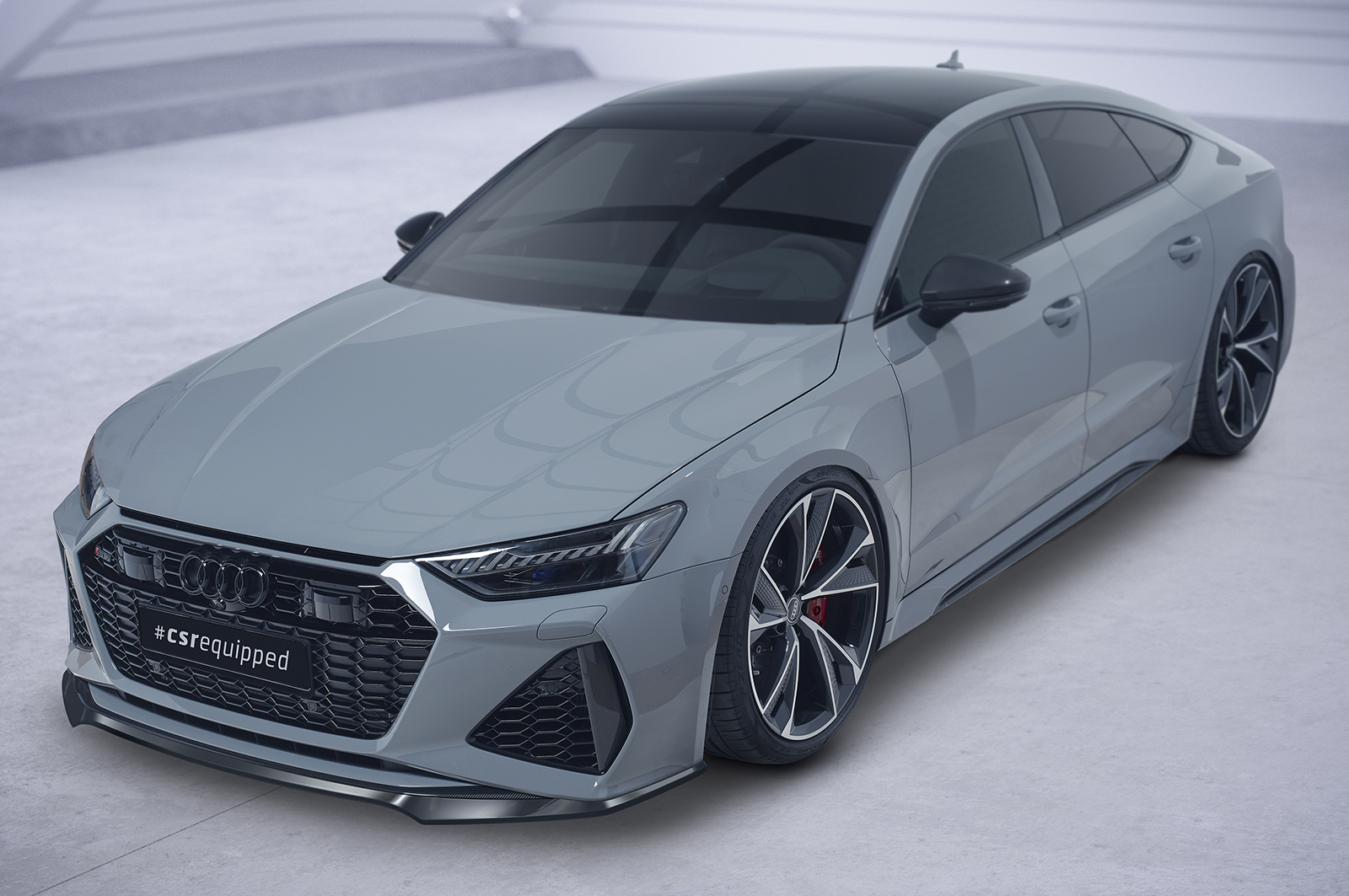 Lame de parechoc avant pour Audi RS6 C8 / RS7 C8 (4K) toutes carrosseries (depuis 2019) - Fabriqué en ABS (6 finitions au choix)