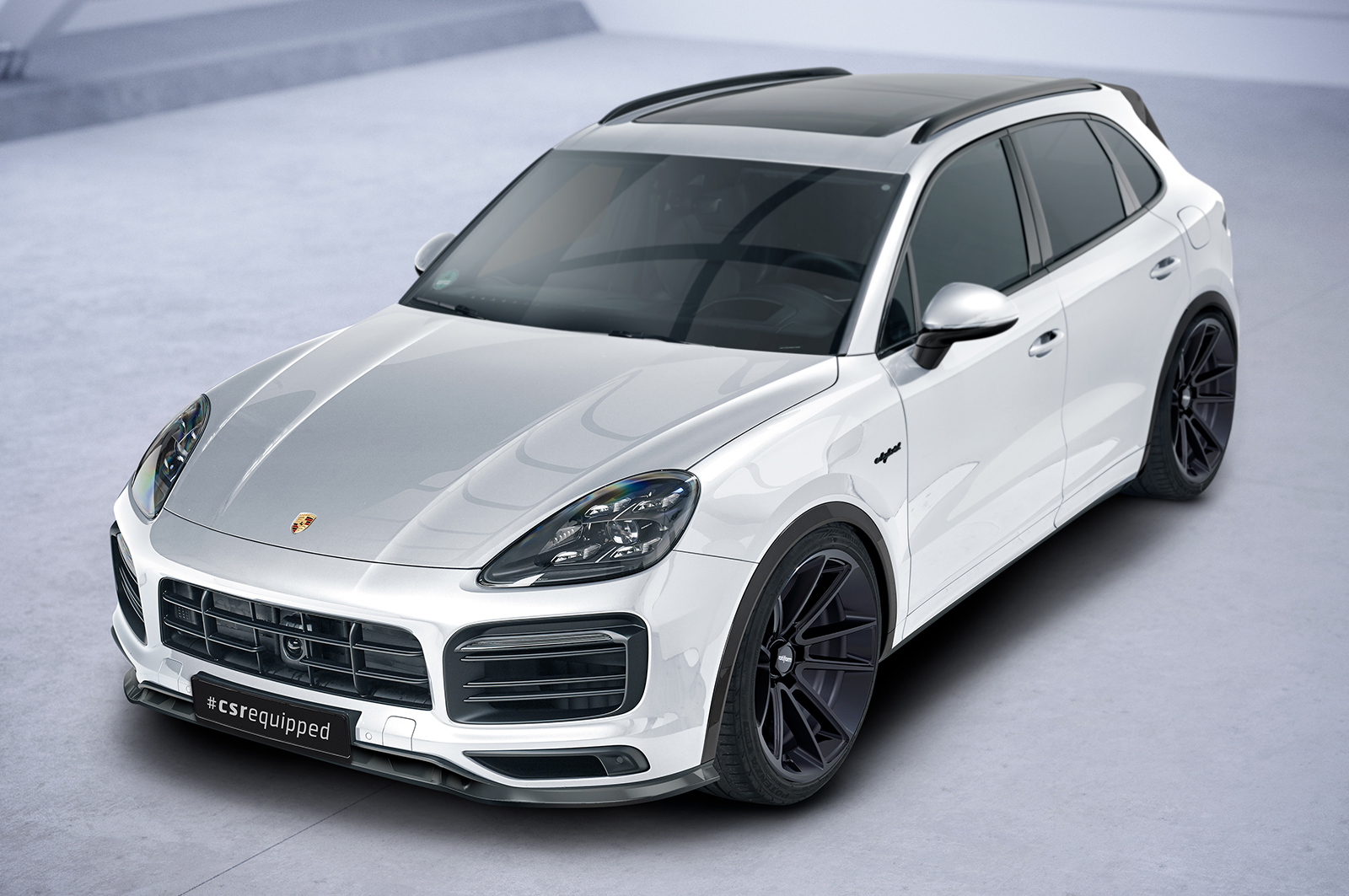 Lame de parechoc avant pour Porsche Cayenne P0536 / 9YA Cayenne / Cayenne S / Cayenne E-Hybrid / Turbo / Turbo S (depuis 2017) - Fabriqué en ABS (6 finitions au choix)