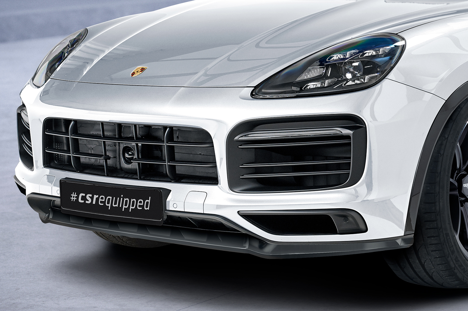 Lame de parechoc avant pour Porsche Cayenne P0536 / 9YA Cayenne / Cayenne S / Cayenne E-Hybrid / Turbo / Turbo S (depuis 2017) - Fabriqué en ABS (6 finitions au choix)