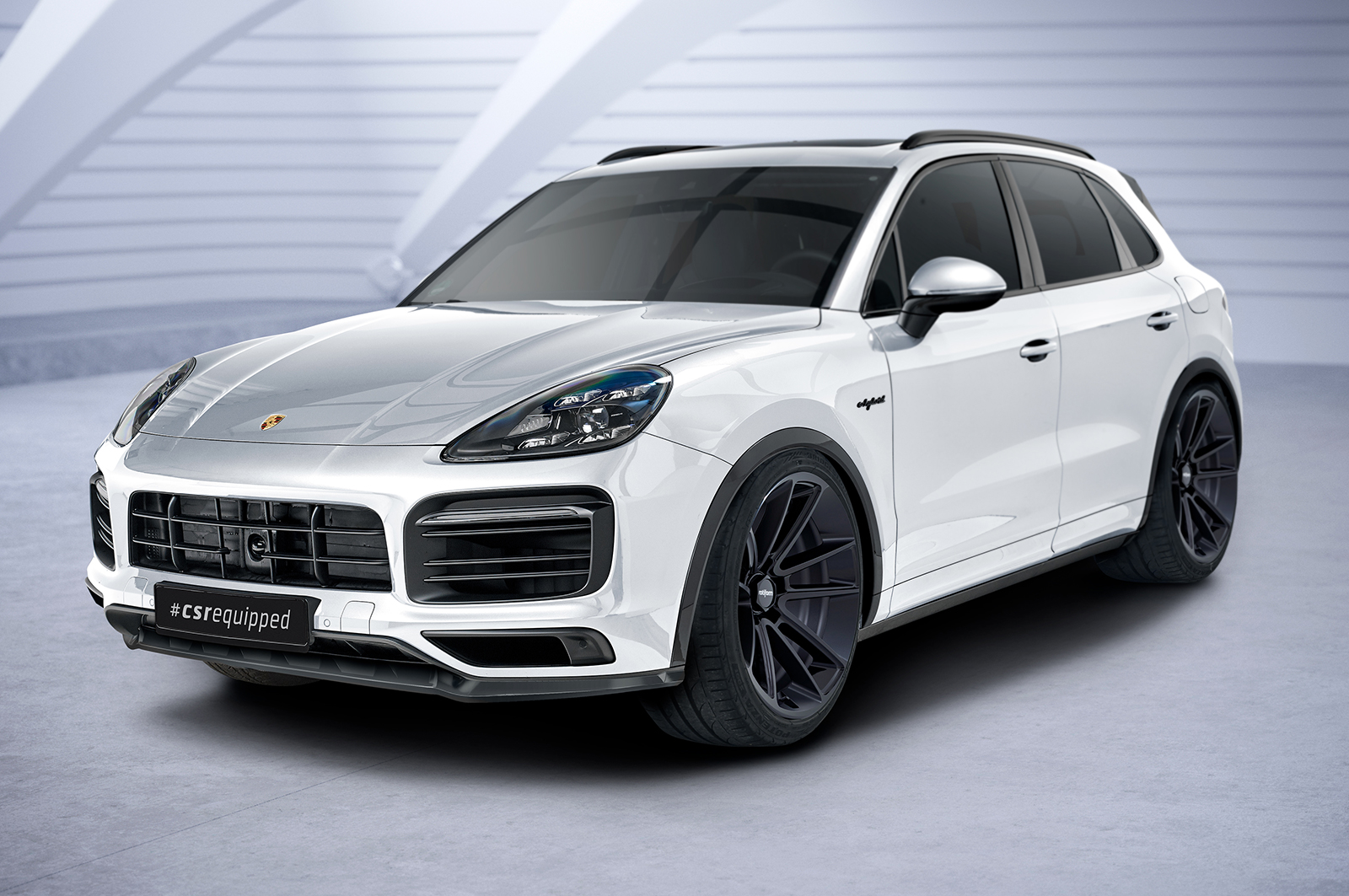 Lame de parechoc avant pour Porsche Cayenne P0536 / 9YA Cayenne / Cayenne S / Cayenne E-Hybrid / Turbo / Turbo S (depuis 2017) - Fabriqué en ABS (6 finitions au choix)