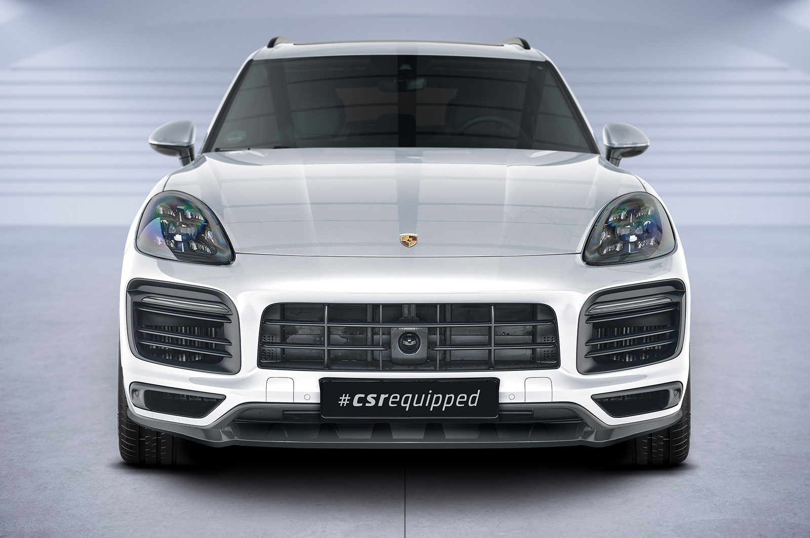 Lame de parechoc avant pour Porsche Cayenne P0536 / 9YA Cayenne / Cayenne S / Cayenne E-Hybrid / Turbo / Turbo S (depuis 2017) - Fabriqué en ABS (6 finitions au choix)