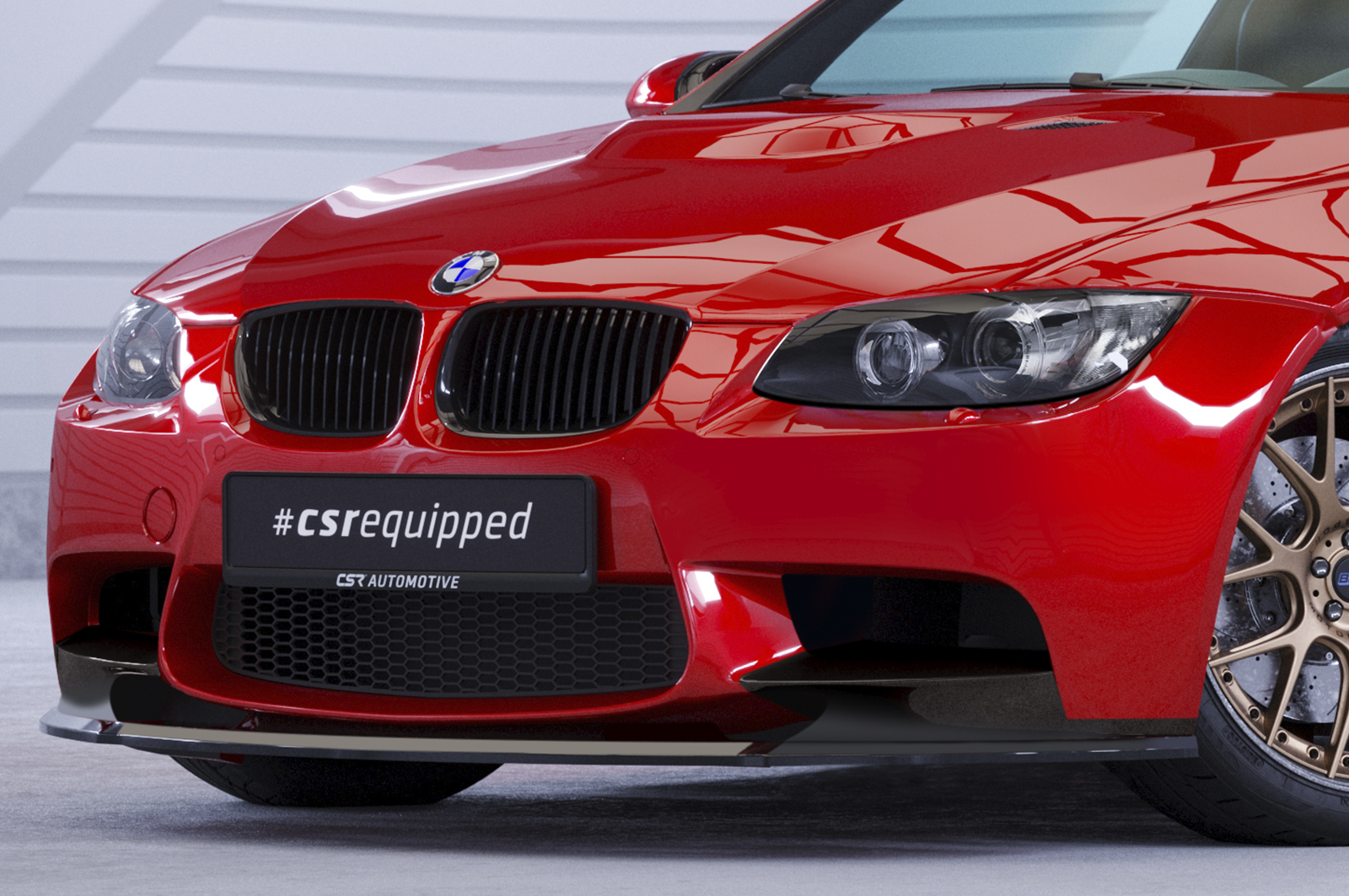 Lame de parechoc avant pour BMW M3 E90 / E92 / E93 uniquement avec ajout avant M Performance (09/2007-09/2013) - Fabriqué en ABS (6 finitions au choix)