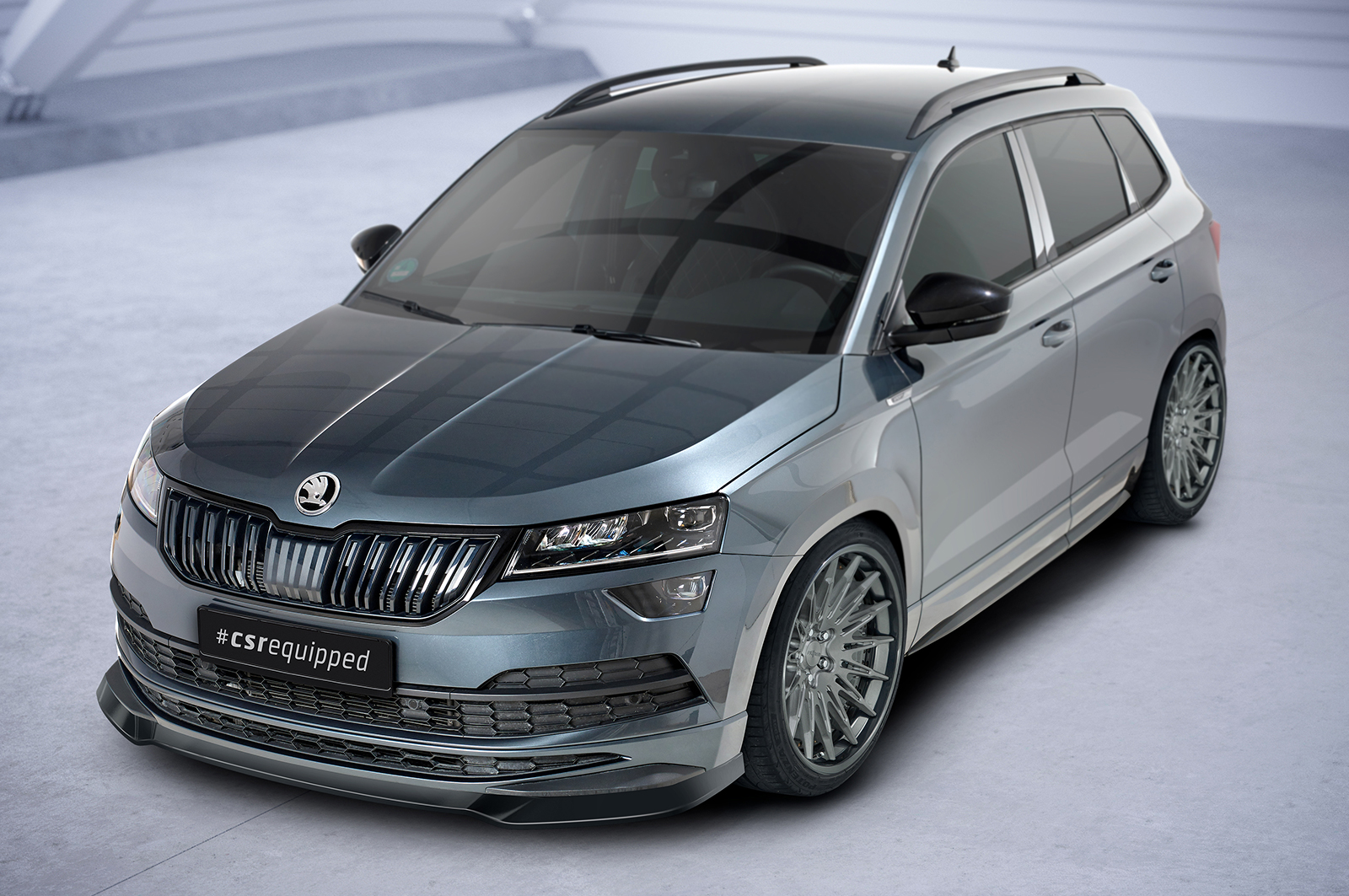 Lame de parechoc avant pour Skoda Karoq SportLine (depuis 2017) - Fabriqué en ABS (6 finitions au choix)
