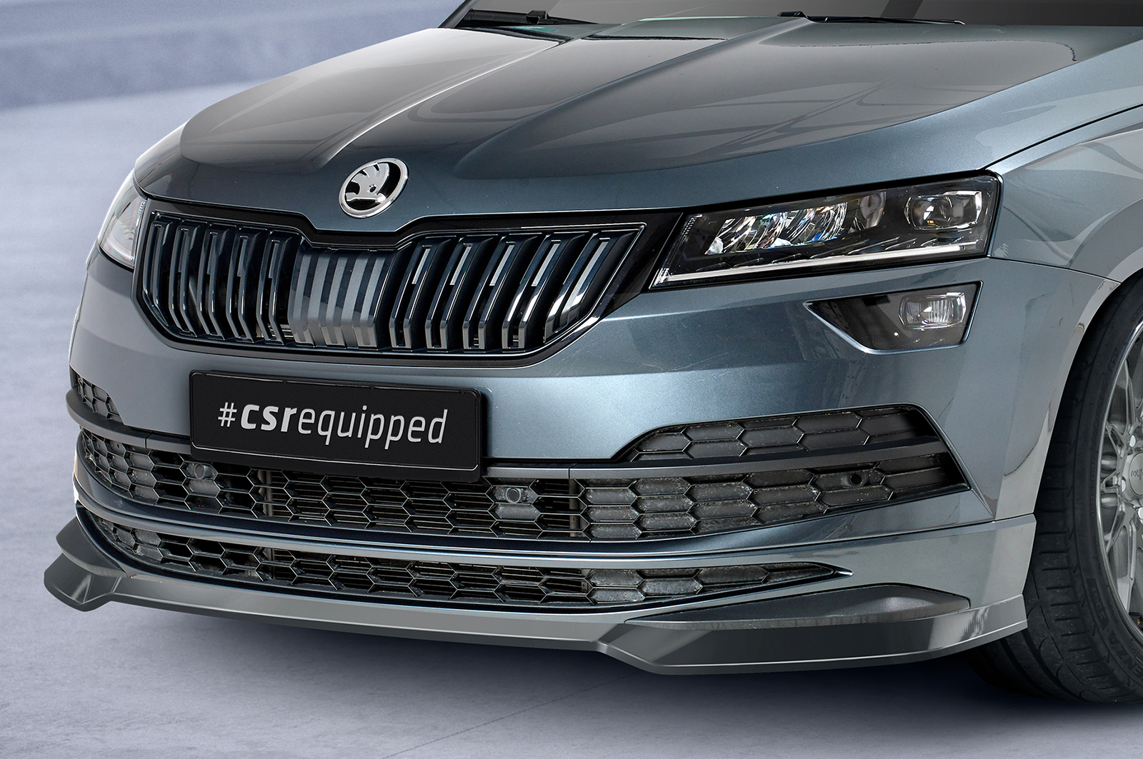 Lame de parechoc avant pour Skoda Karoq SportLine (depuis 2017) - Fabriqué en ABS (6 finitions au choix)