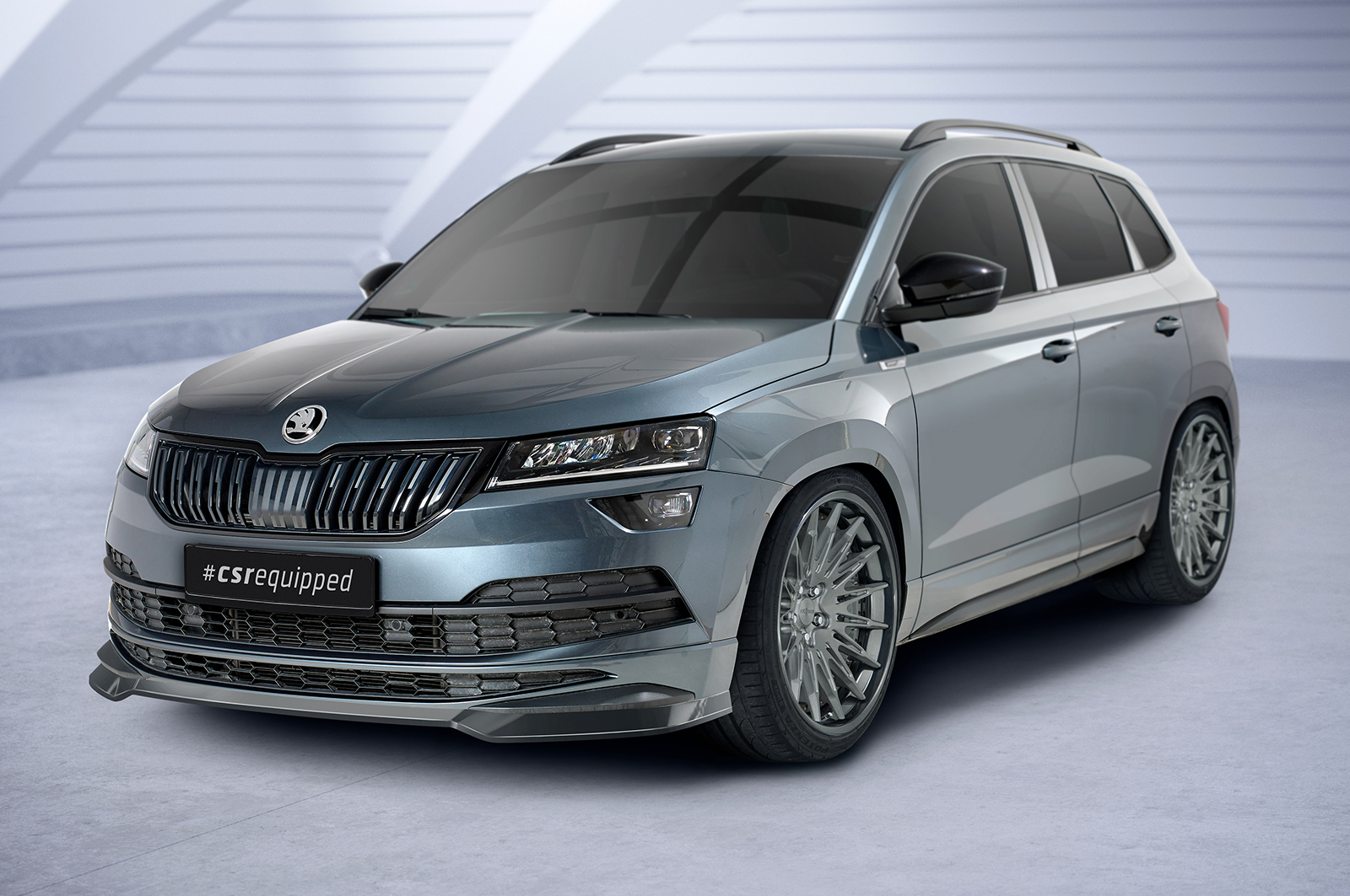 Lame de parechoc avant pour Skoda Karoq SportLine (depuis 2017) - Fabriqué en ABS (6 finitions au choix)