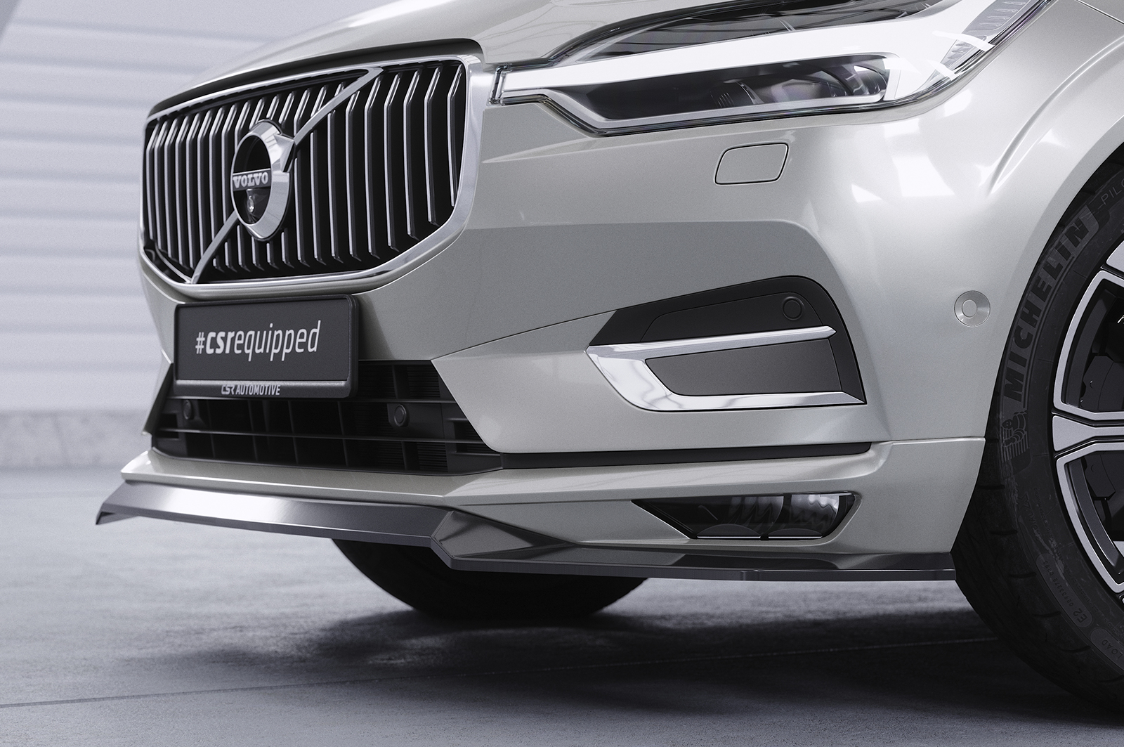 Lame de parechoc avant pour Volvo XC60 II (SPA) toutes carrosseries (préfacelift) (2017-2021) - Fabriqué en ABS (6 finitions au choix)