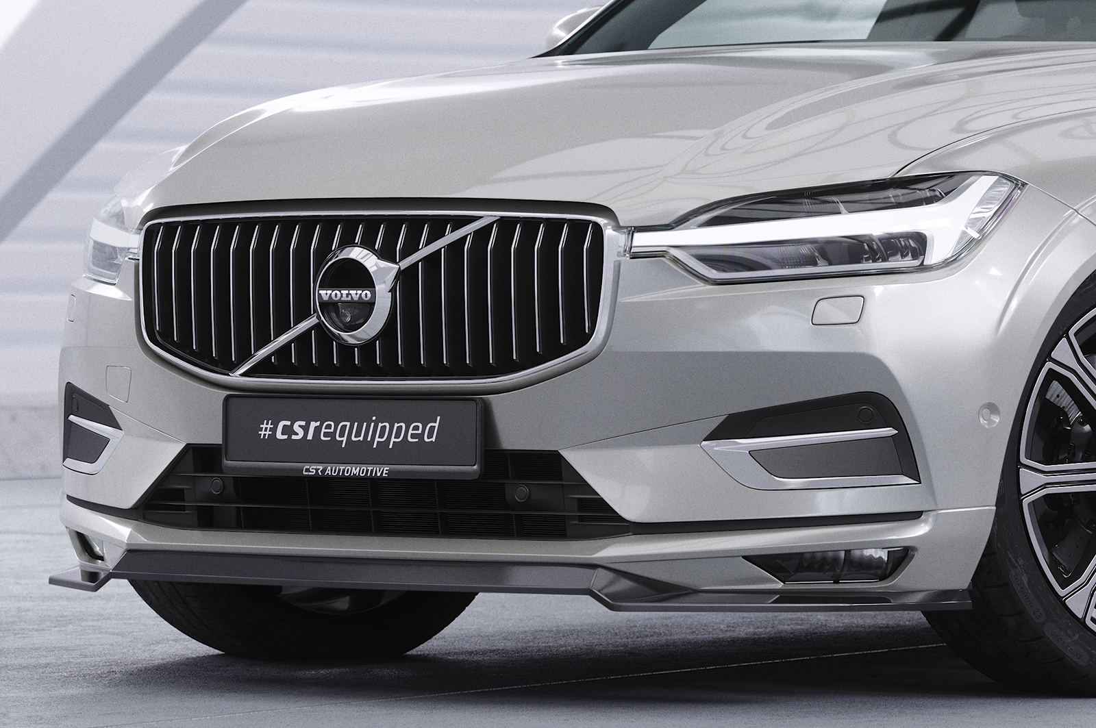 Lame de parechoc avant pour Volvo XC60 II (SPA) toutes carrosseries (préfacelift) (2017-2021) - Fabriqué en ABS (6 finitions au choix)