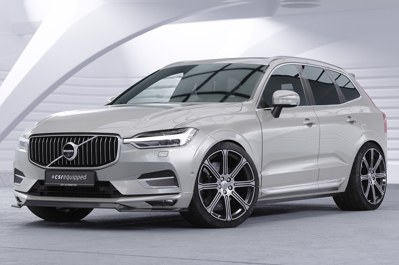 Lame de parechoc avant pour Volvo XC60 II (SPA) toutes carrosseries (préfacelift) (2017-2021) - Fabriqué en ABS (6 finitions au choix)