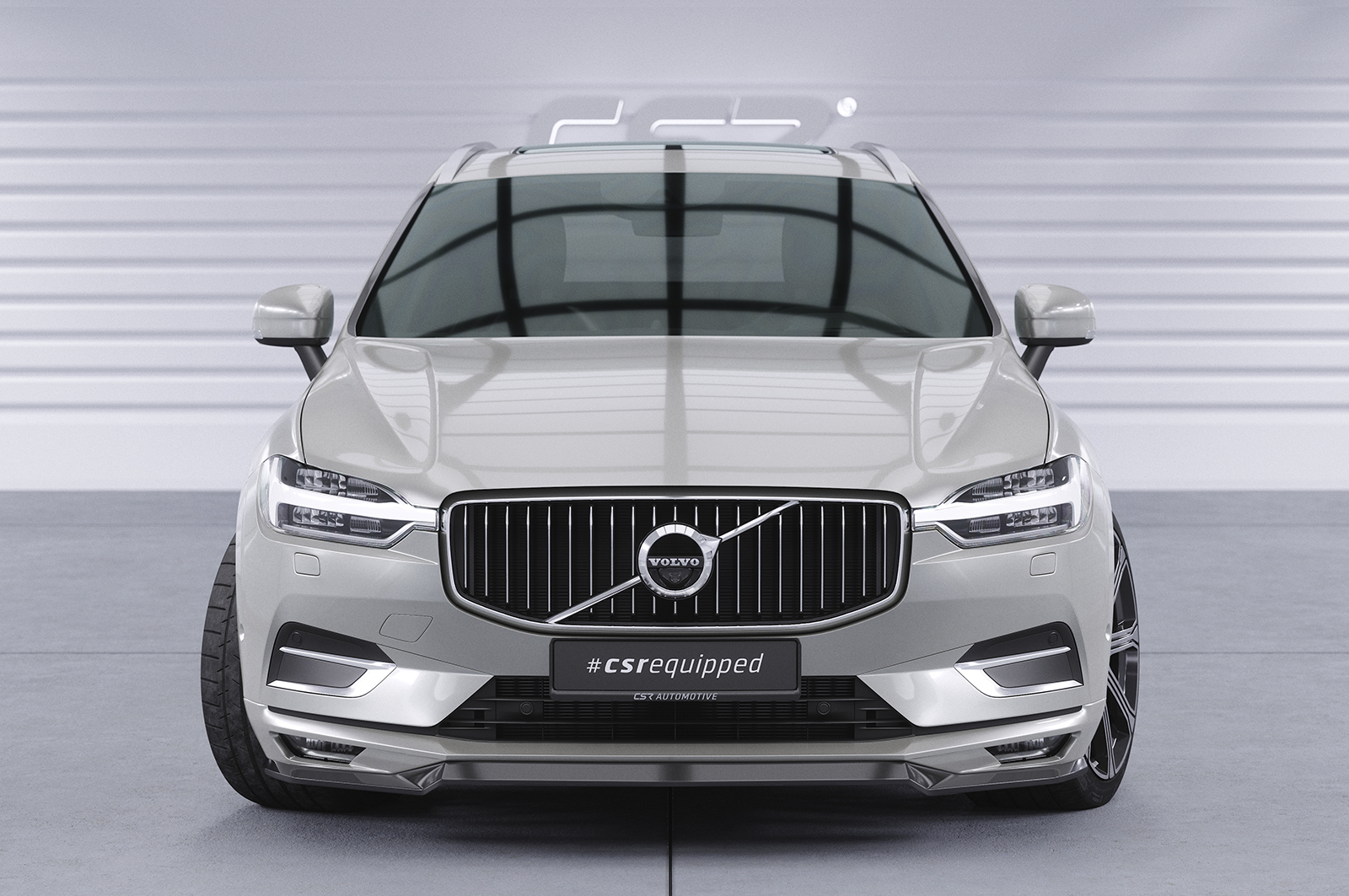 Lame de parechoc avant pour Volvo XC60 II (SPA) toutes carrosseries (préfacelift) (2017-2021) - Fabriqué en ABS (6 finitions au choix)