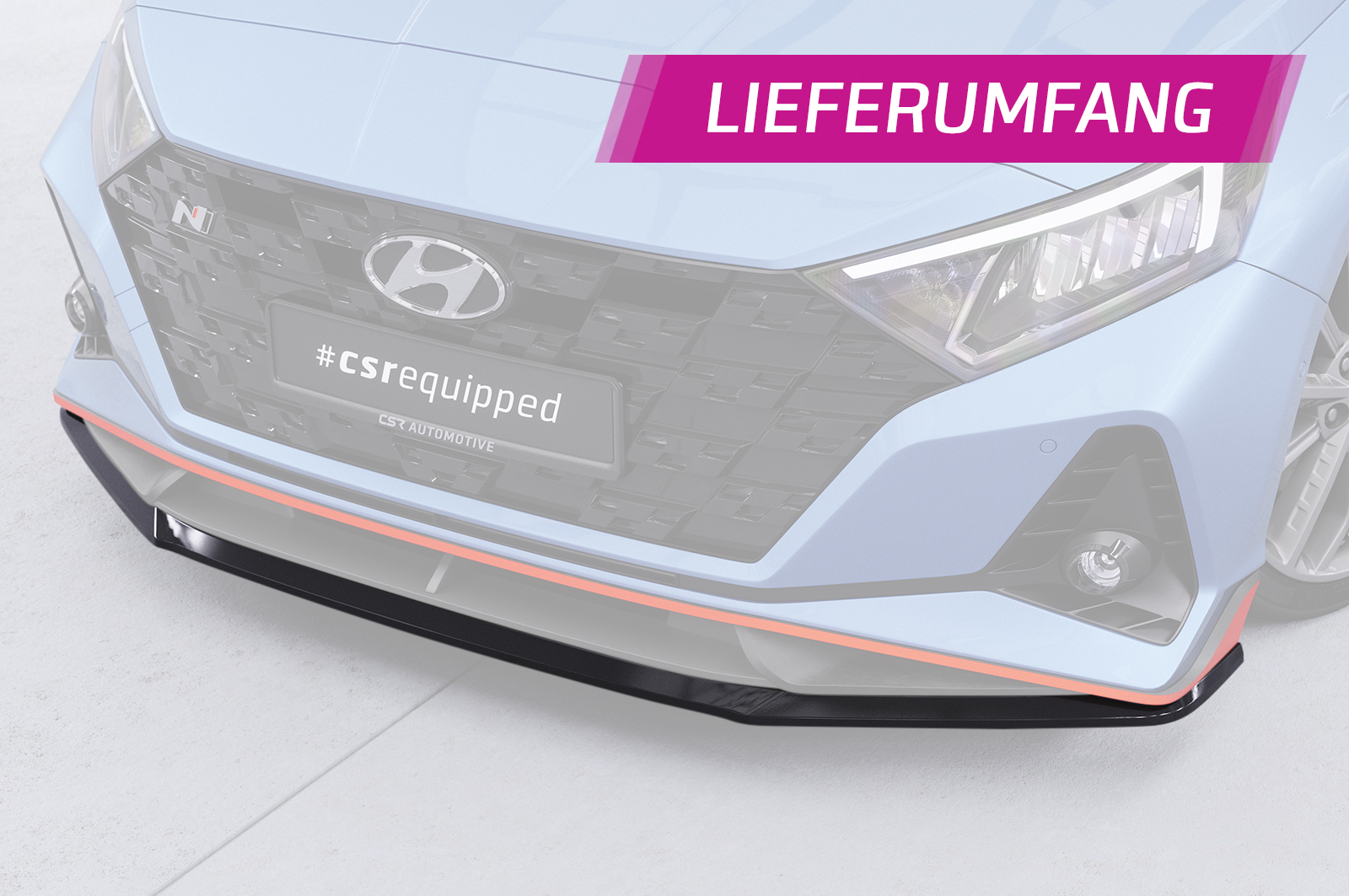 Lame de parechoc avant pour Hyundai I20 (BC3) N et N-Line (depuis 2021) - Fabriqué en ABS (6 finitions au choix)