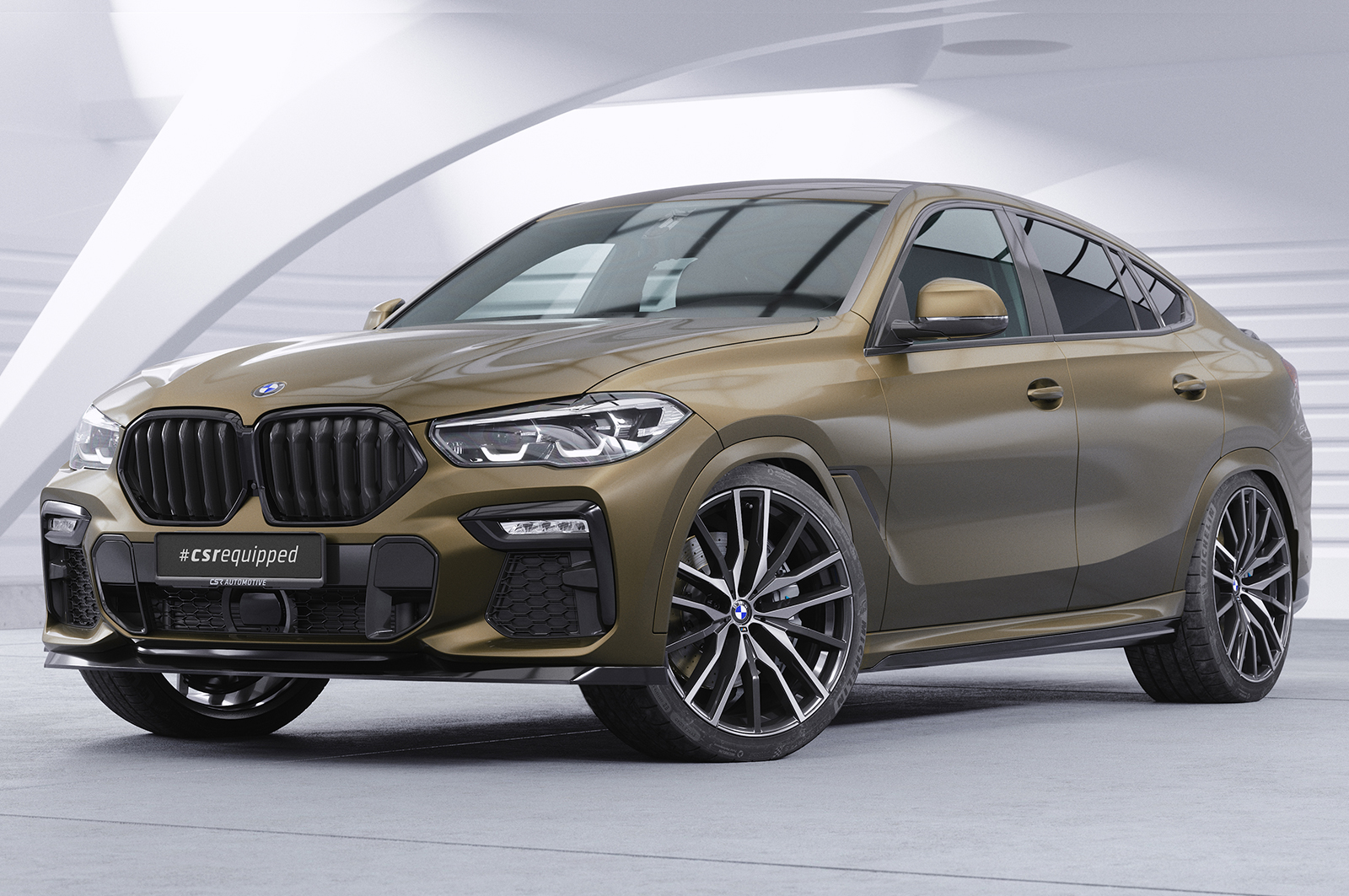 Lame de parechoc avant pour BMW X6 (G06) Pack M / M50i (depuis 2019) - Fabriqué en ABS (6 finitions au choix)