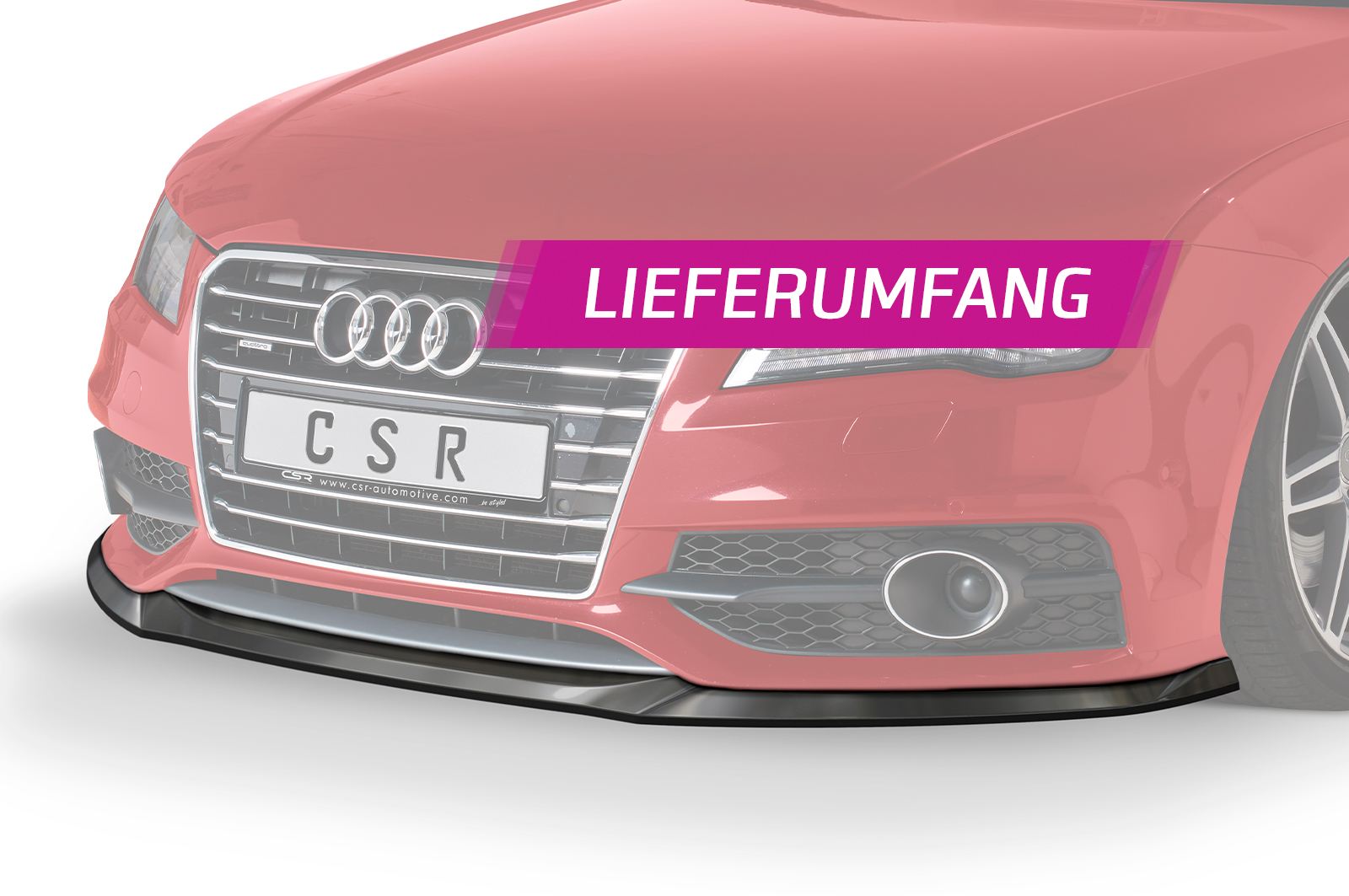 Lame de parechoc avant pour Audi S7 C7 (Typ 4G) toutes carrosseries (préfacelift) (2012-2014) - Fabriqué en ABS (6 finitions au choix)