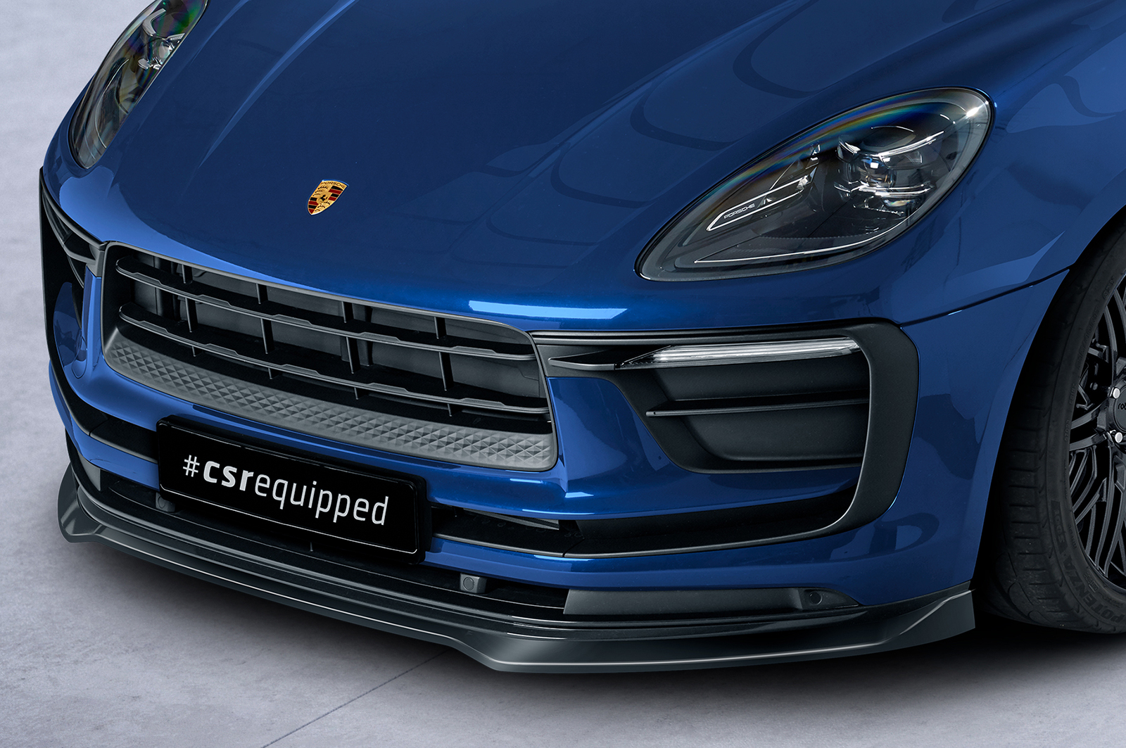 Lame de parechoc avant pour Porsche Macan toutes carrosseries (facelift 2021) (depuis 2021) - Fabriqué en ABS (6 finitions au choix)
