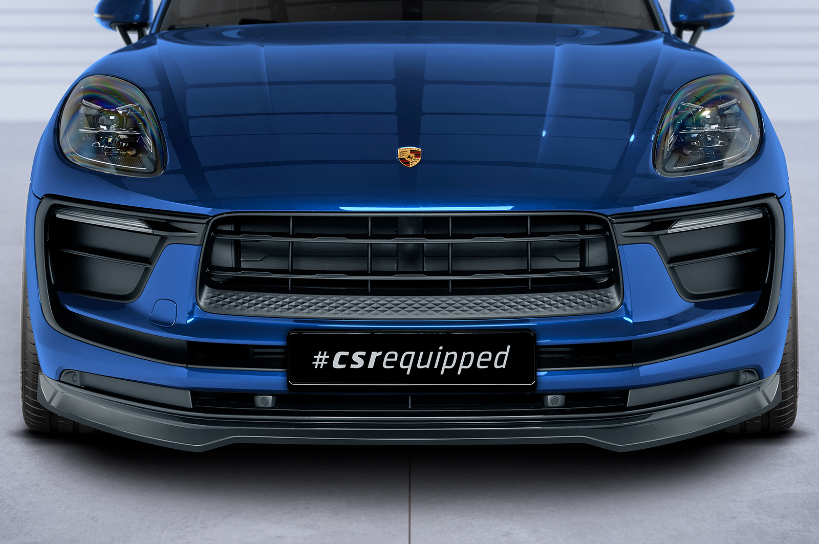 Lame de parechoc avant pour Porsche Macan toutes carrosseries (facelift 2021) (depuis 2021) - Fabriqué en ABS (6 finitions au choix)