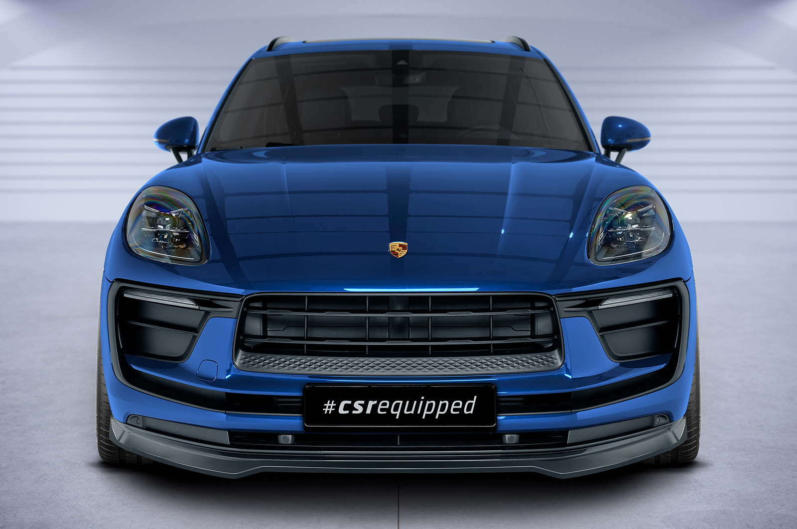 Lame de parechoc avant pour Porsche Macan toutes carrosseries (facelift 2021) (depuis 2021) - Fabriqué en ABS (6 finitions au choix)