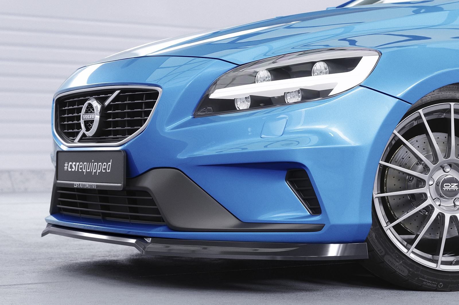 Lame de parechoc avant pour Volvo V40 R-Design (2012-2019) - Fabriqué en ABS (6 finitions au choix)