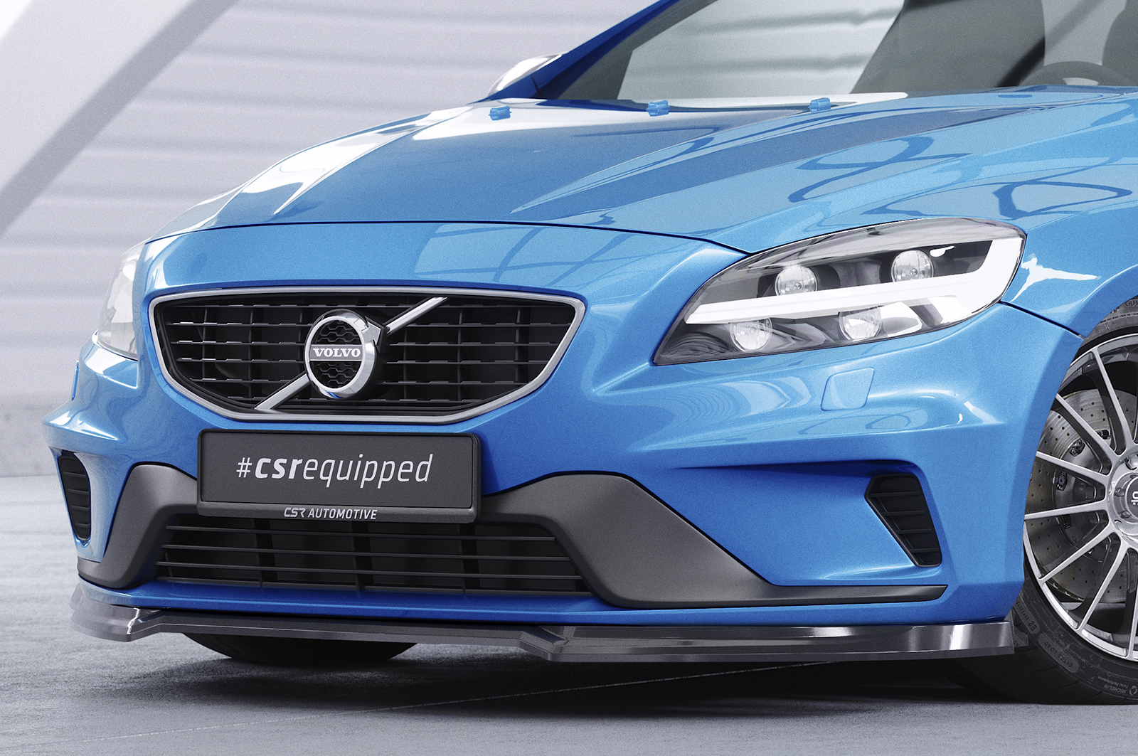 Lame de parechoc avant pour Volvo V40 R-Design (2012-2019) - Fabriqué en ABS (6 finitions au choix)