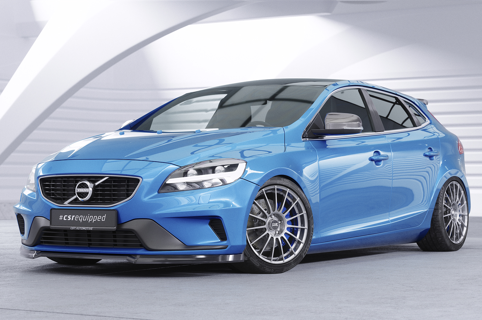 Lame de parechoc avant pour Volvo V40 R-Design (2012-2019) - Fabriqué en ABS (6 finitions au choix)