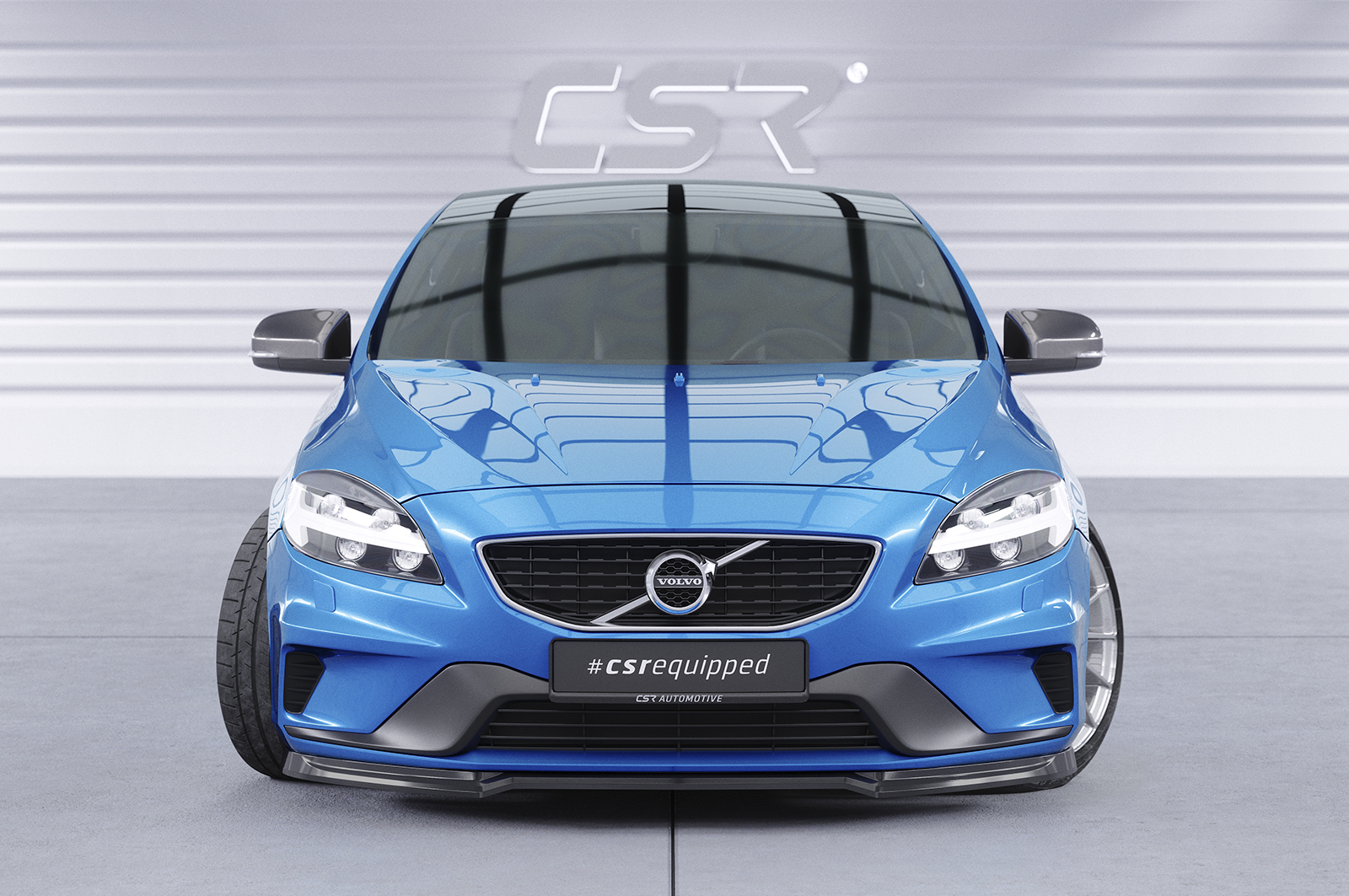 Lame de parechoc avant pour Volvo V40 R-Design (2012-2019) - Fabriqué en ABS (6 finitions au choix)