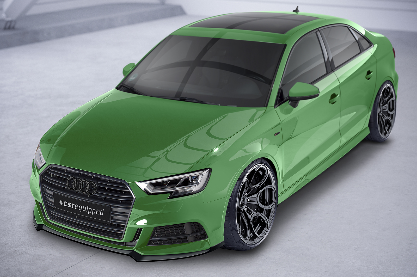 Lame de parechoc avant pour Audi S3 8V berline et cabriolet (facelift) (2016-2020) - Fabriqué en ABS (6 finitions au choix)