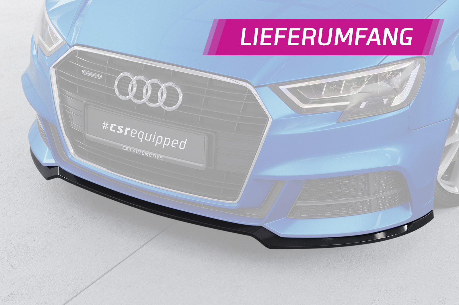 Lame de parechoc avant pour Audi S3 8V berline et cabriolet (facelift) (2016-2020) - Fabriqué en ABS (6 finitions au choix)