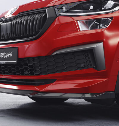 Lame de parechoc avant pour Skoda Kodiaq Sportline / L&K / RS (facelift) (depuis 2021) - Fabriqué en ABS (6 finitions au choix)