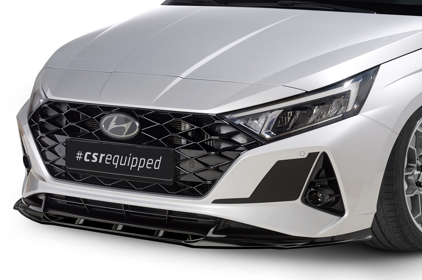 Lame de parechoc avant pour Hyundai I20 (BC3) toutes carrosseries (depuis 2020) - Fabriqué en ABS (6 finitions au choix)