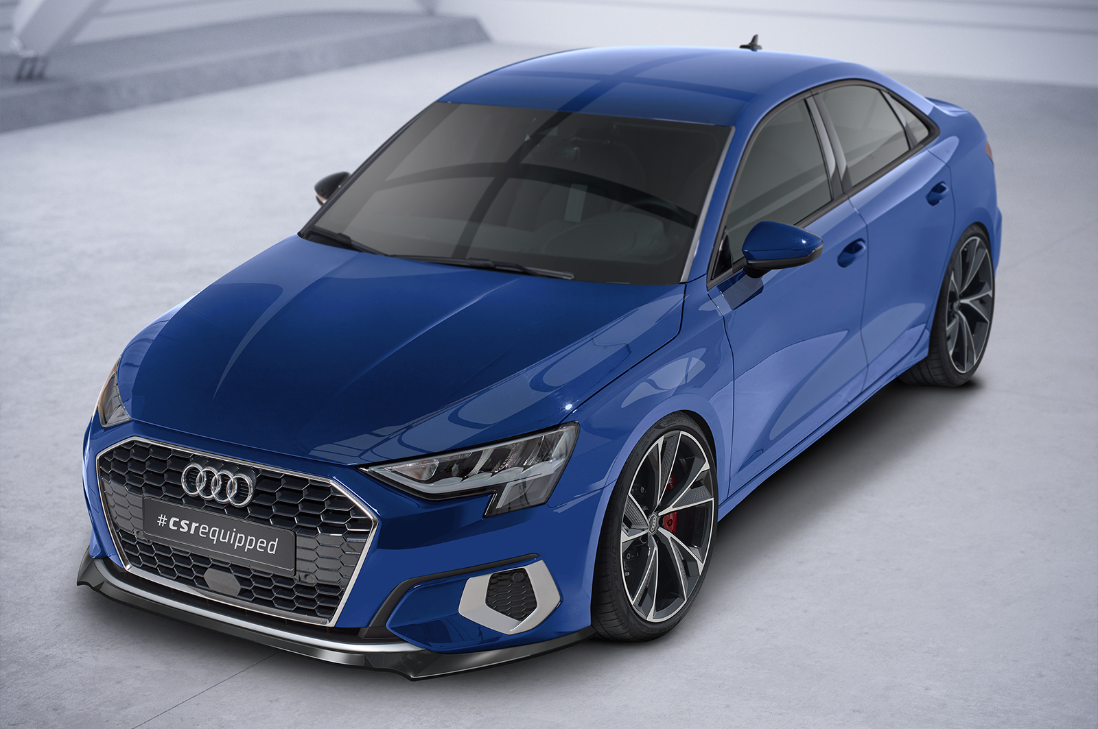 Lame de parechoc avant pour Audi A3 8Y berline (finition de base et Advanced) (depuis 2020) - Fabriqué en ABS (6 finitions au choix)