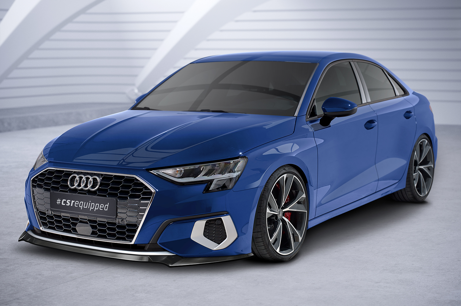 Lame de parechoc avant pour Audi A3 8Y berline (finition de base et Advanced) (depuis 2020) - Fabriqué en ABS (6 finitions au choix)