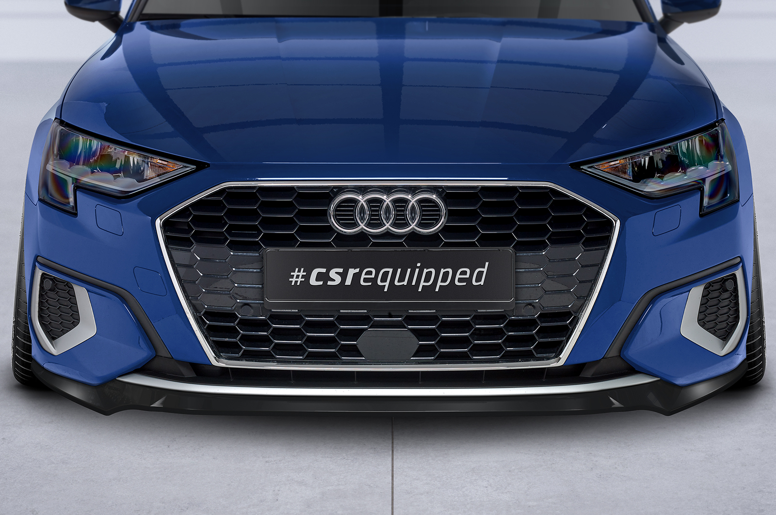 Lame de parechoc avant pour Audi A3 8Y berline (finition de base et Advanced) (depuis 2020) - Fabriqué en ABS (6 finitions au choix)