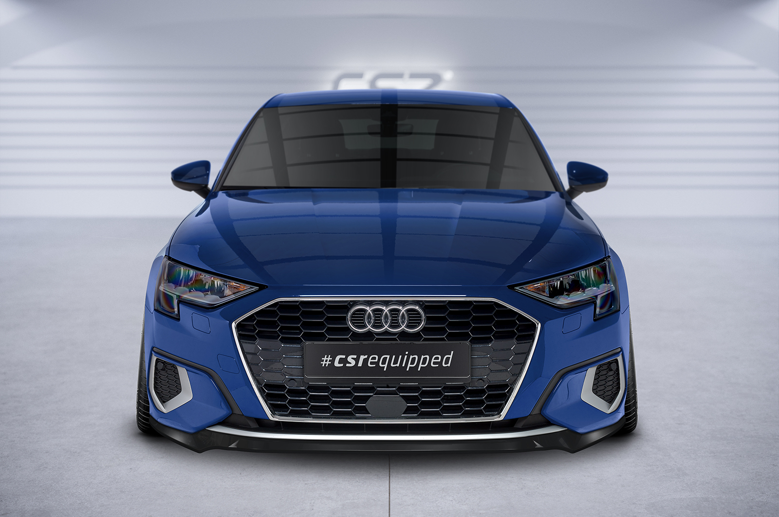 Lame de parechoc avant pour Audi A3 8Y berline (finition de base et Advanced) (depuis 2020) - Fabriqué en ABS (6 finitions au choix)