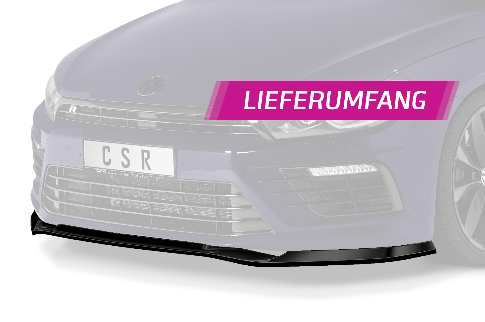 Lame de parechoc avant pour VW Scirocco 3 (Typ 13) R (facelift) (2014-2017) - Fabriqué en ABS (6 finitions au choix)