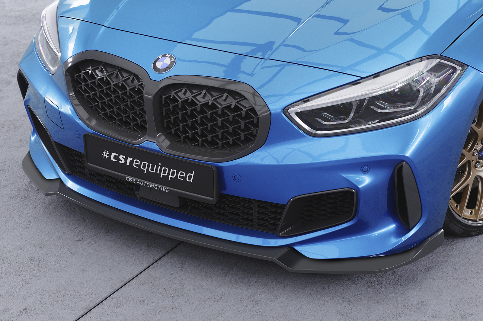 Lame de parechoc avant pour BMW Série 1 F40 Pack M (depuis 2019) - Fabriqué en ABS (6 finitions au choix)