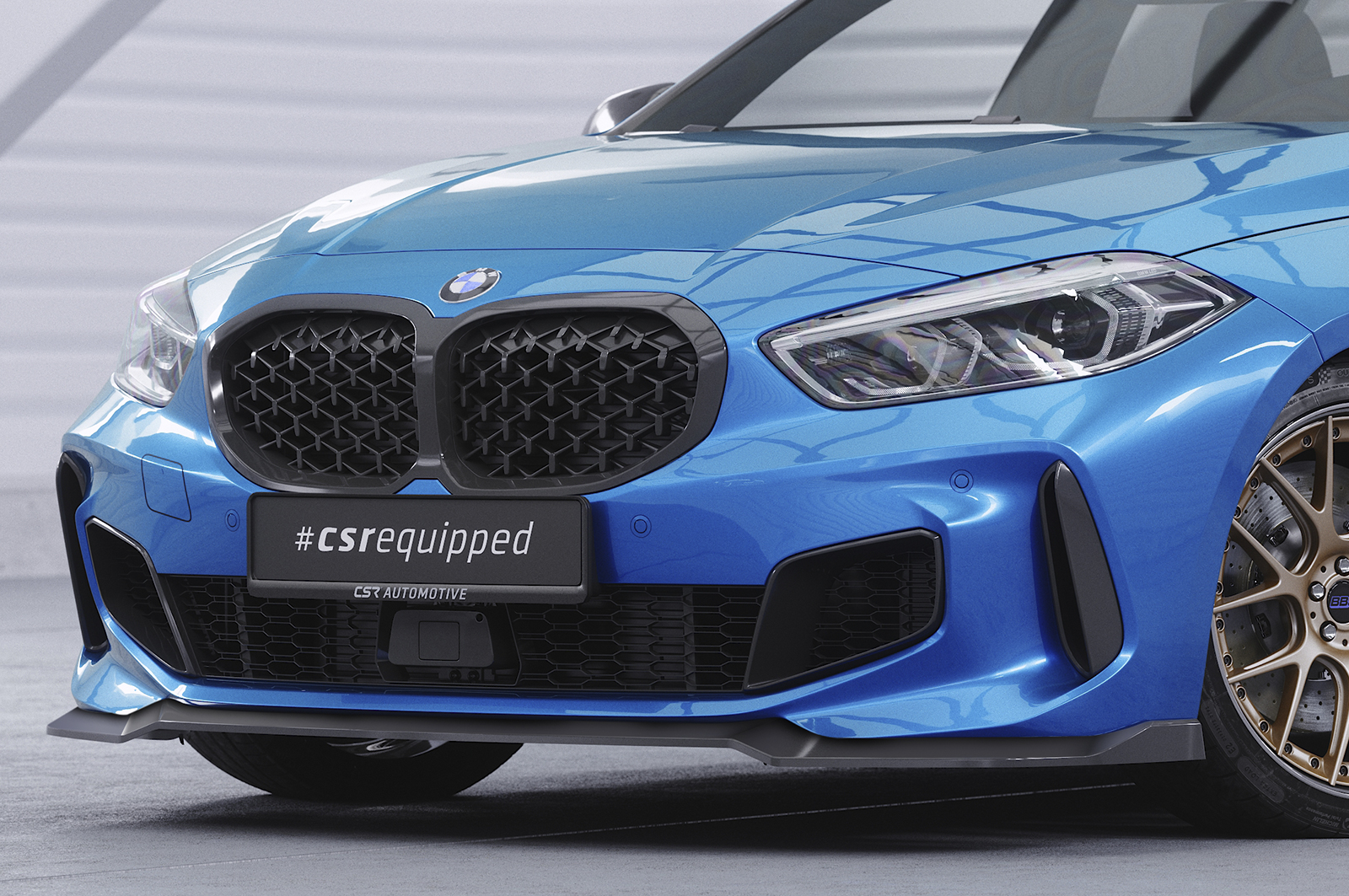 Lame de parechoc avant pour BMW Série 1 F40 Pack M (depuis 2019) - Fabriqué en ABS (6 finitions au choix)