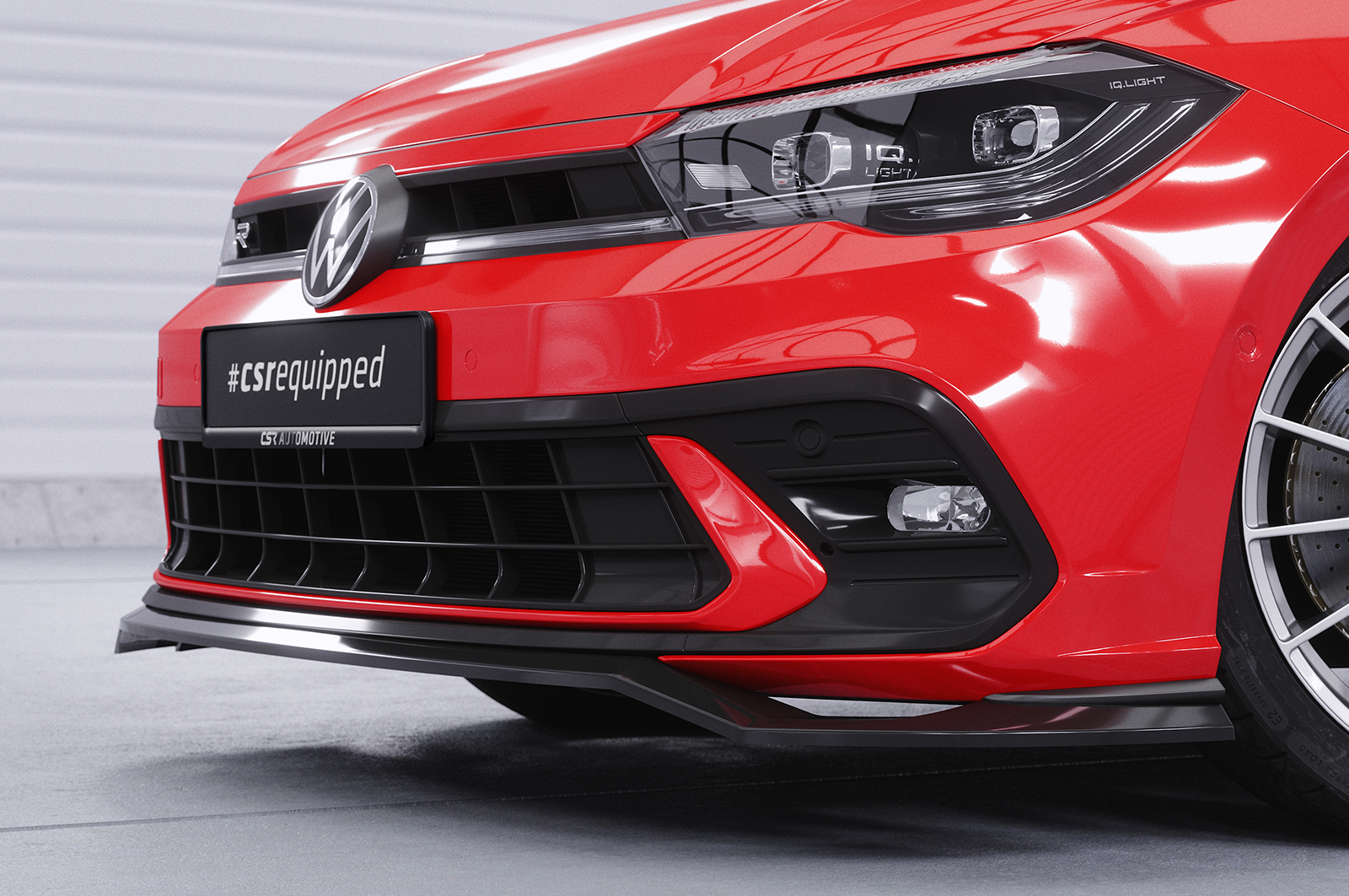 Lame de parechoc avant pour VW Polo VI 2G (Typ AW) GTI / R-Line (facelift) (depuis 2021) - Fabriqué en ABS (6 finitions au choix)