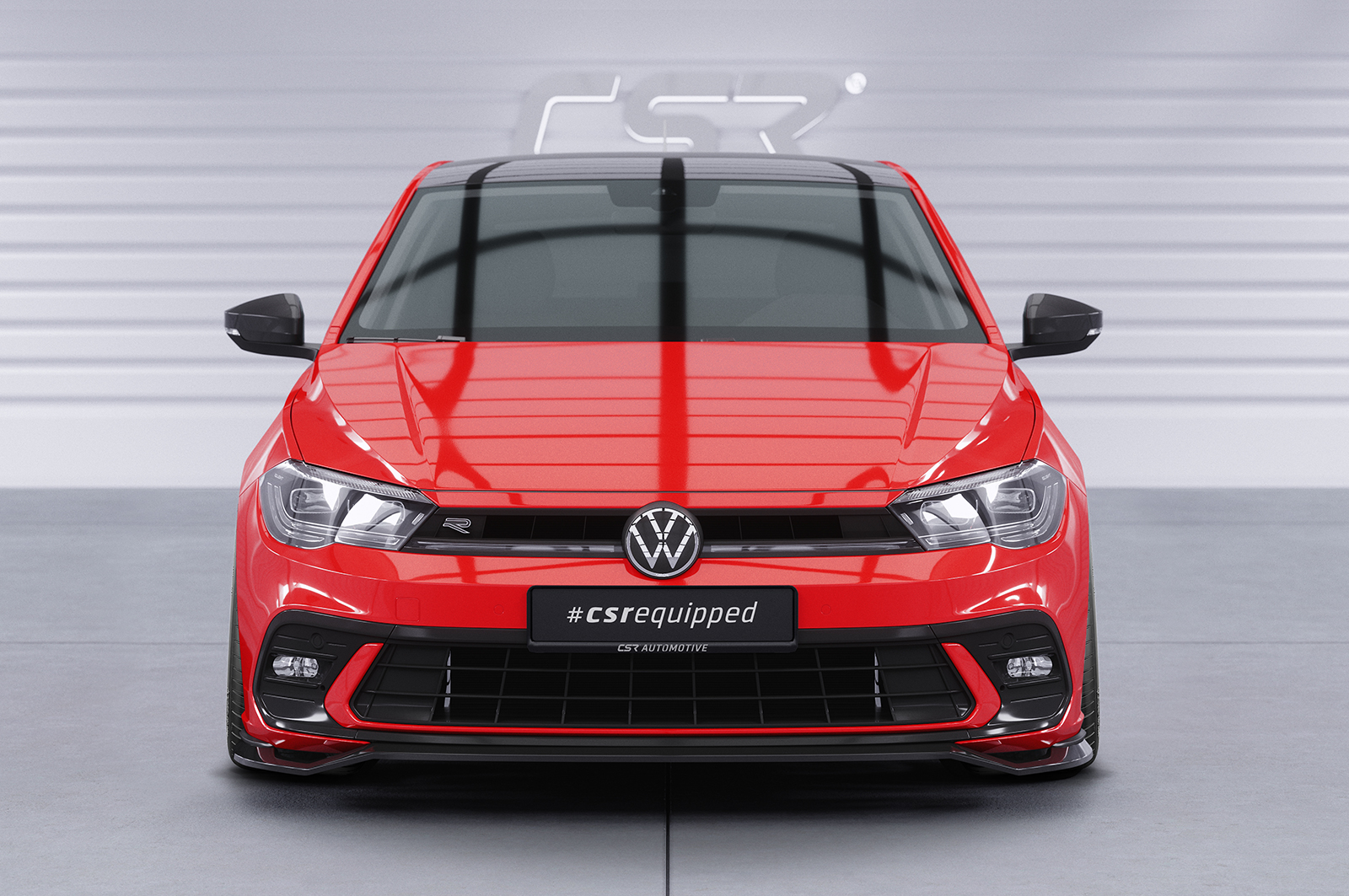 Lame de parechoc avant pour VW Polo VI 2G (Typ AW) GTI / R-Line (facelift) (depuis 2021) - Fabriqué en ABS (6 finitions au choix)