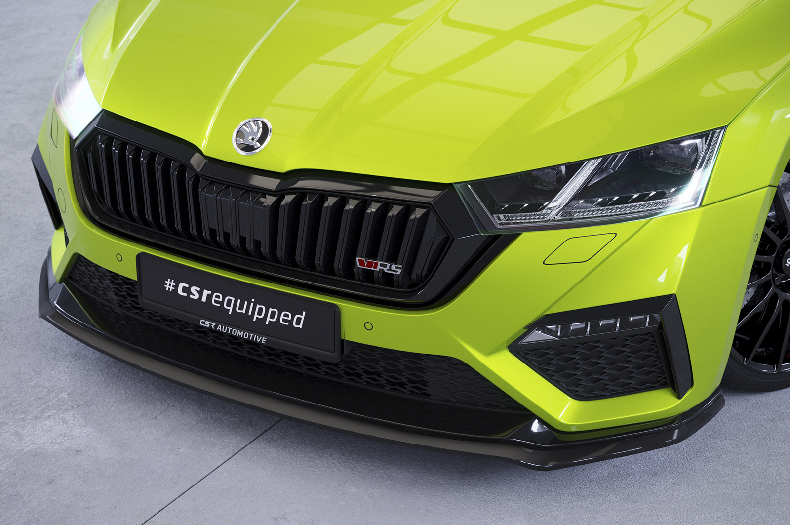 Lame de parechoc avant pour Skoda Octavia IV RS / RS Plus (depuis 2020) - Fabriqué en ABS (6 finitions au choix)