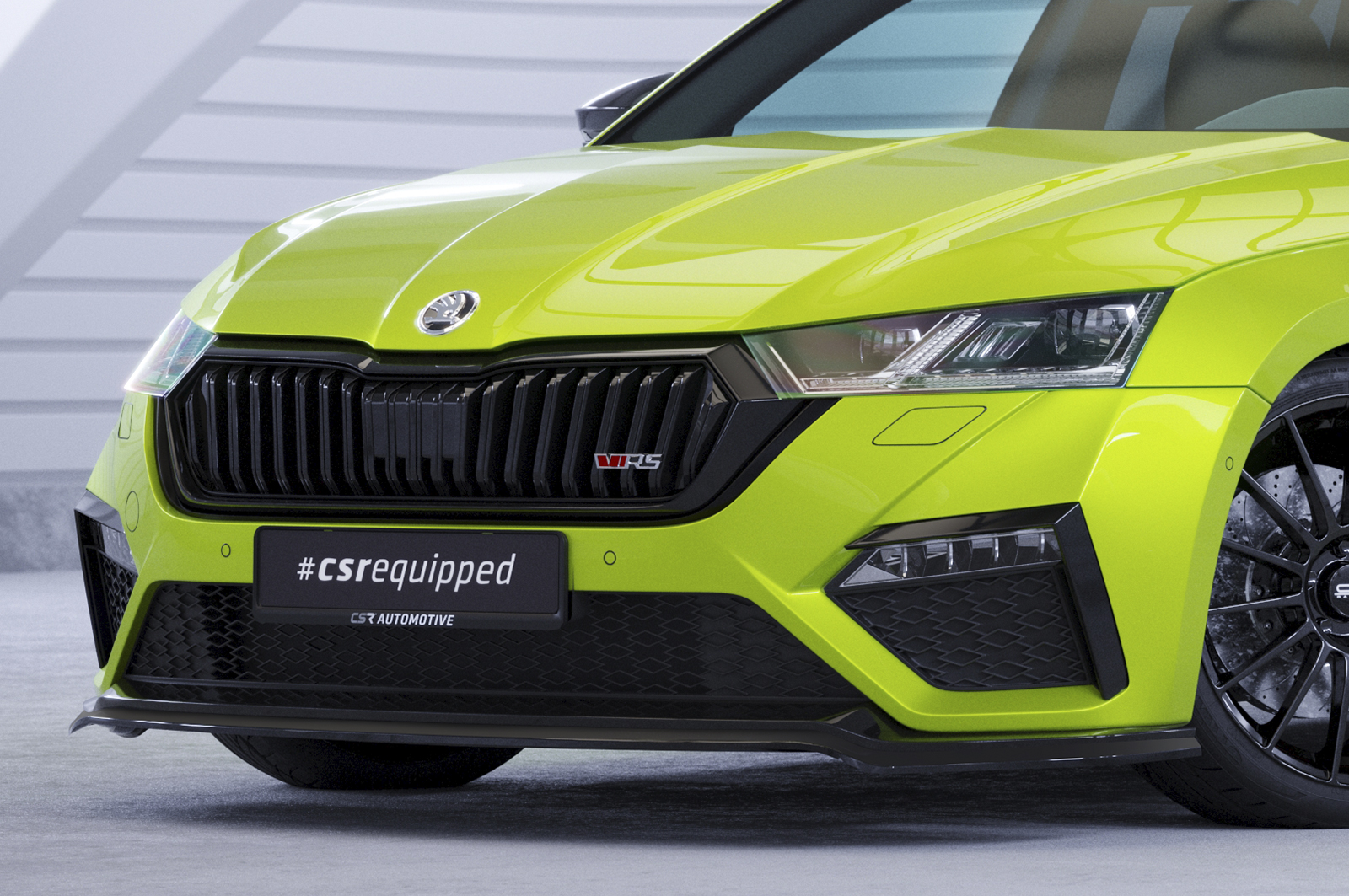 Lame de parechoc avant pour Skoda Octavia IV RS / RS Plus (depuis 2020) - Fabriqué en ABS (6 finitions au choix)