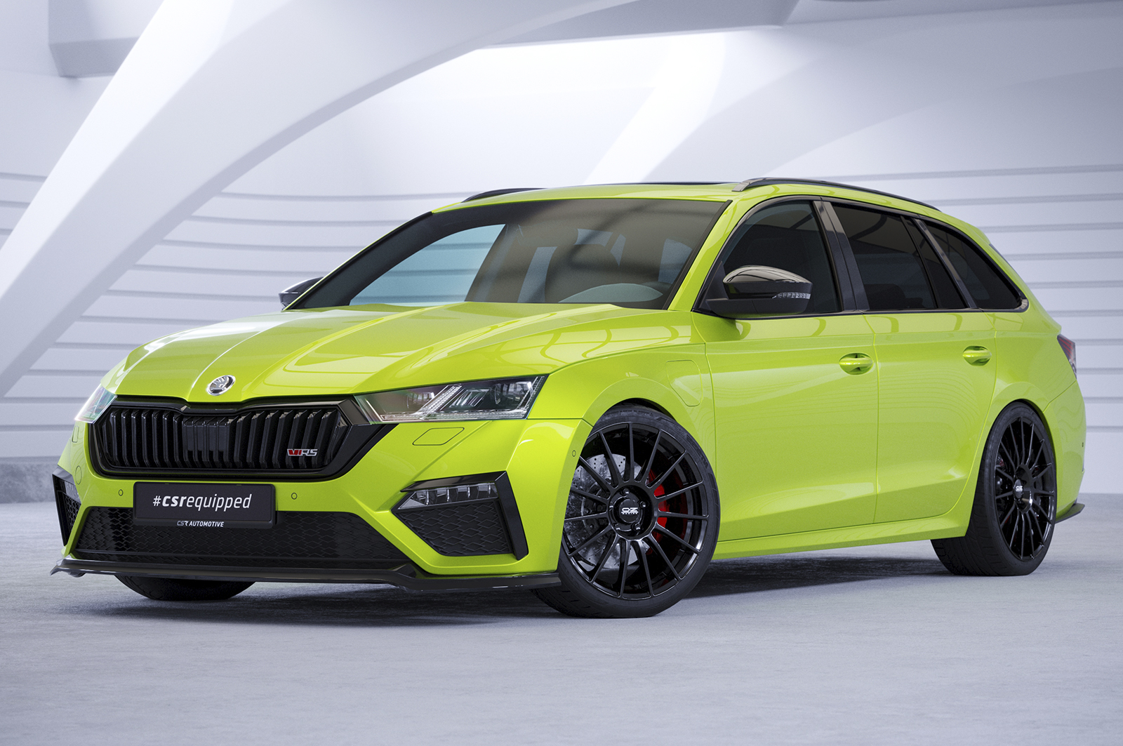 Lame de parechoc avant pour Skoda Octavia IV RS / RS Plus (depuis 2020) - Fabriqué en ABS (6 finitions au choix)