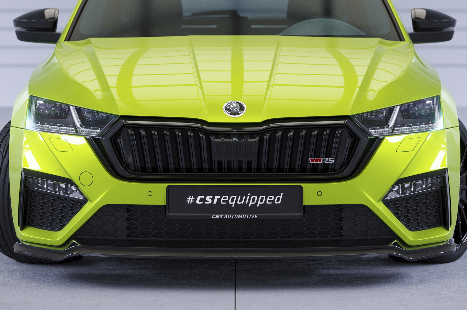 Lame de parechoc avant pour Skoda Octavia IV RS / RS Plus (depuis 2020) - Fabriqué en ABS (6 finitions au choix)