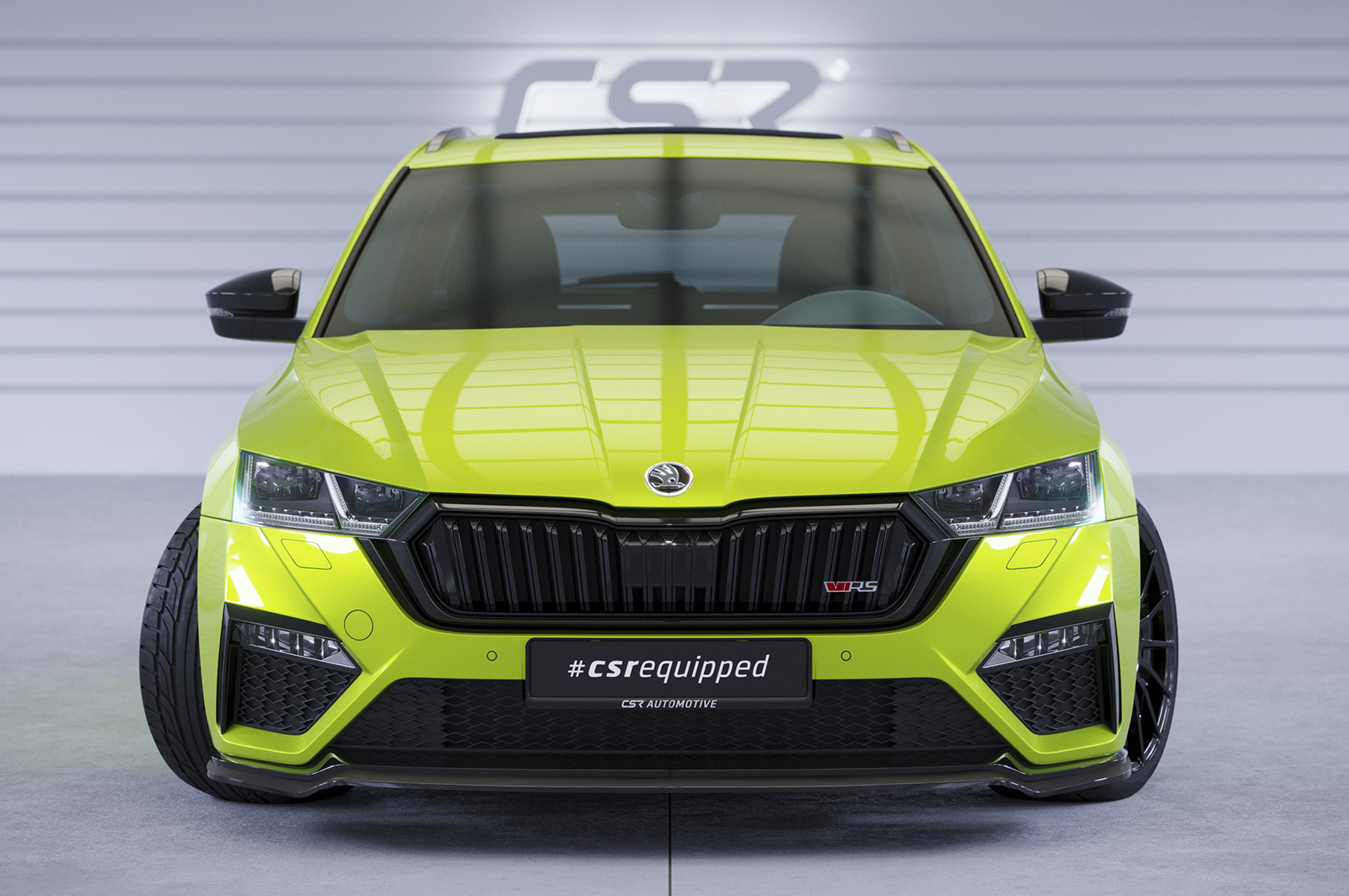Lame de parechoc avant pour Skoda Octavia IV RS / RS Plus (depuis 2020) - Fabriqué en ABS (6 finitions au choix)