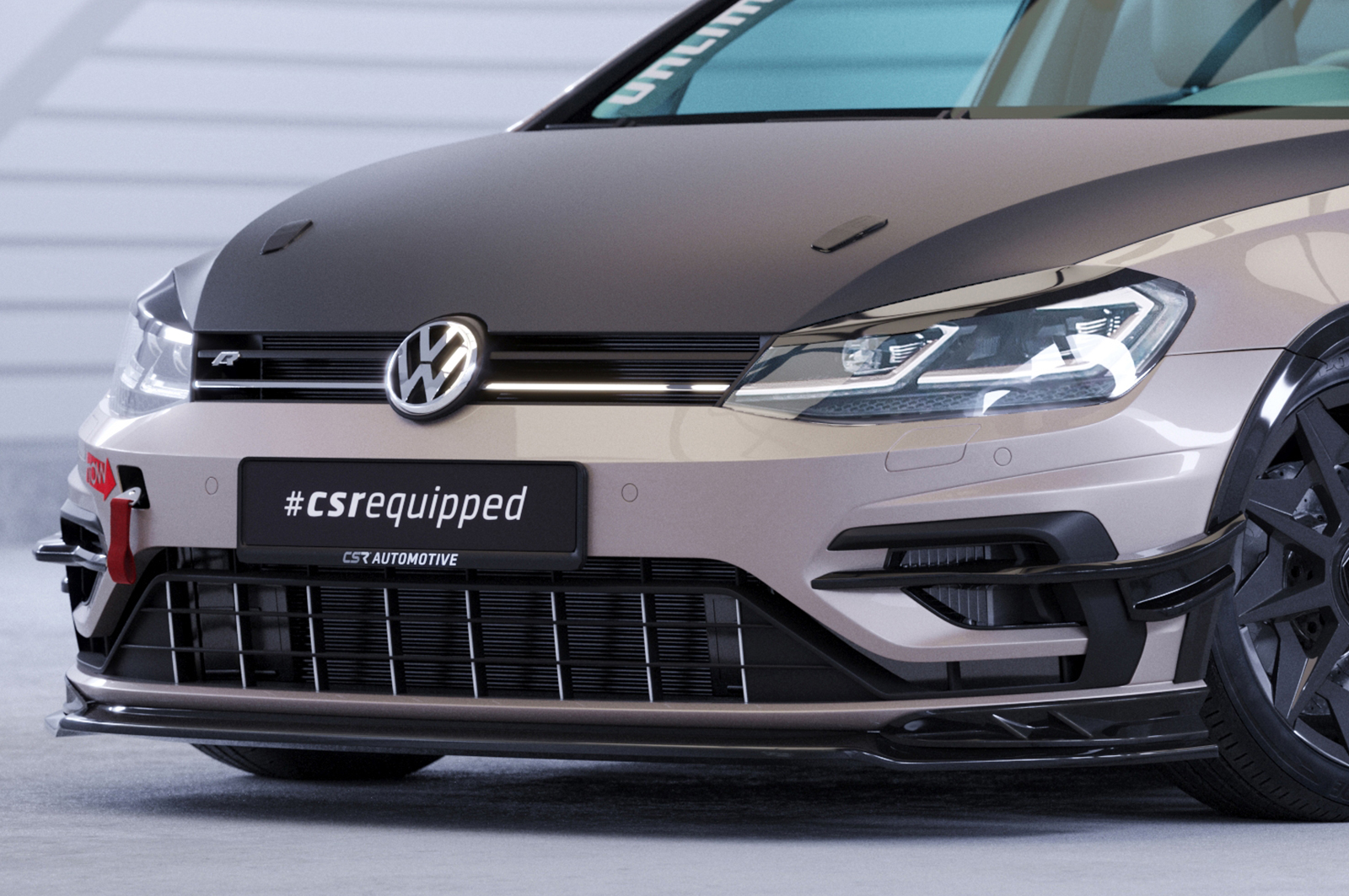 Lame de parechoc avant pour VW Golf 7 (Typ AU) R (facelift) (2017-2021) - Fabriqué en ABS (6 finitions au choix)