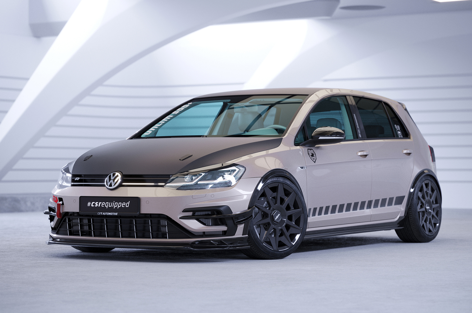 Lame de parechoc avant pour VW Golf 7 (Typ AU) R (facelift) (2017-2021) - Fabriqué en ABS (6 finitions au choix)