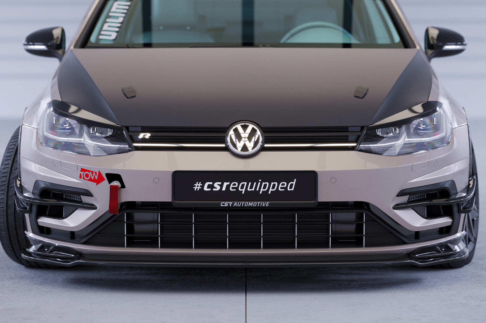 Lame de parechoc avant pour VW Golf 7 (Typ AU) R (facelift) (2017-2021) - Fabriqué en ABS (6 finitions au choix)
