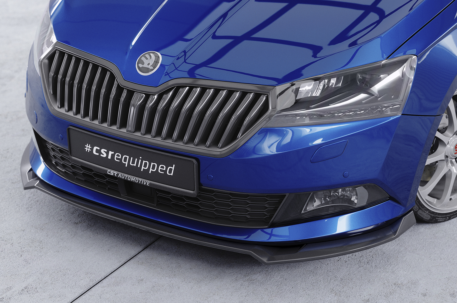 Lame de parechoc avant pour Skoda Fabia 3 (Typ NJ) toutes carrosseries (facelift) (2019-2021) - Fabriqué en ABS (6 finitions au choix)