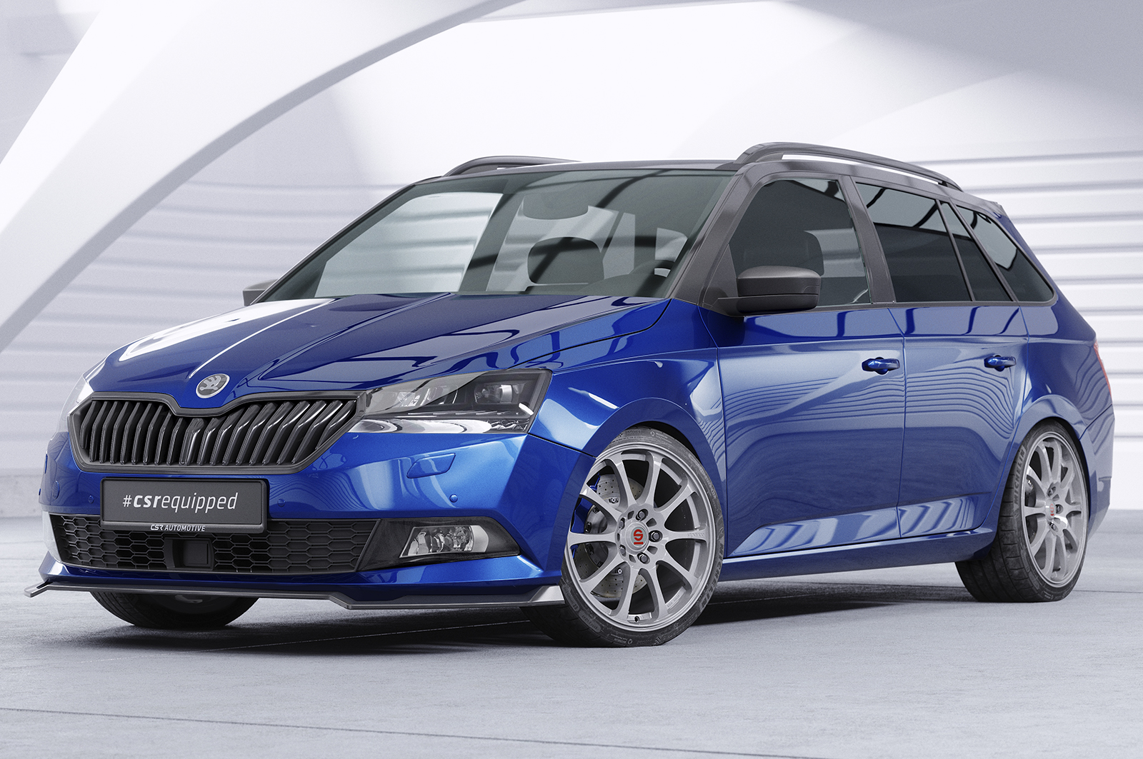 Lame de parechoc avant pour Skoda Fabia 3 (Typ NJ) toutes carrosseries (facelift) (2019-2021) - Fabriqué en ABS (6 finitions au choix)